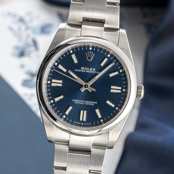 Rolex Oyster Perpetual 41 Blue Dial Edelstahl Automatik Herrenuhr Ref. 124300  [2304355]