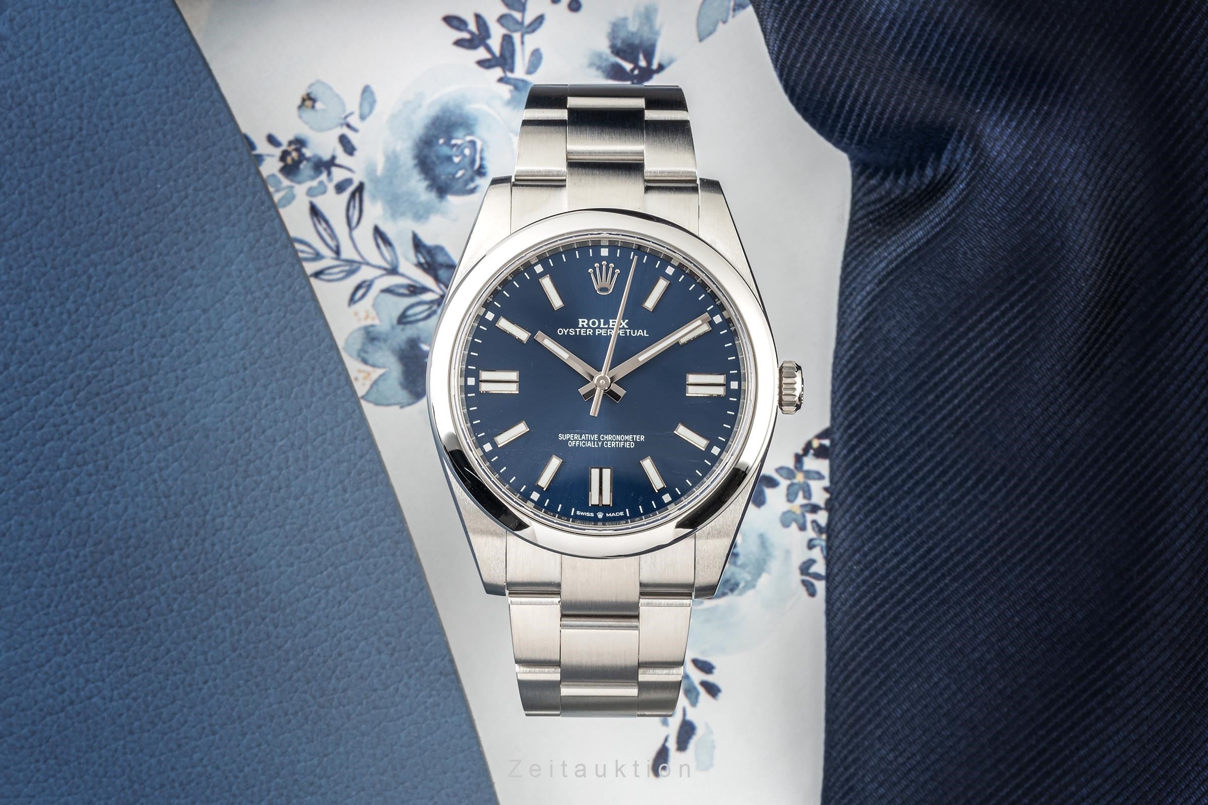 Rolex Oyster Perpetual 41 Blue Dial Edelstahl Automatik Herrenuhr Ref. 124300  [2304355]