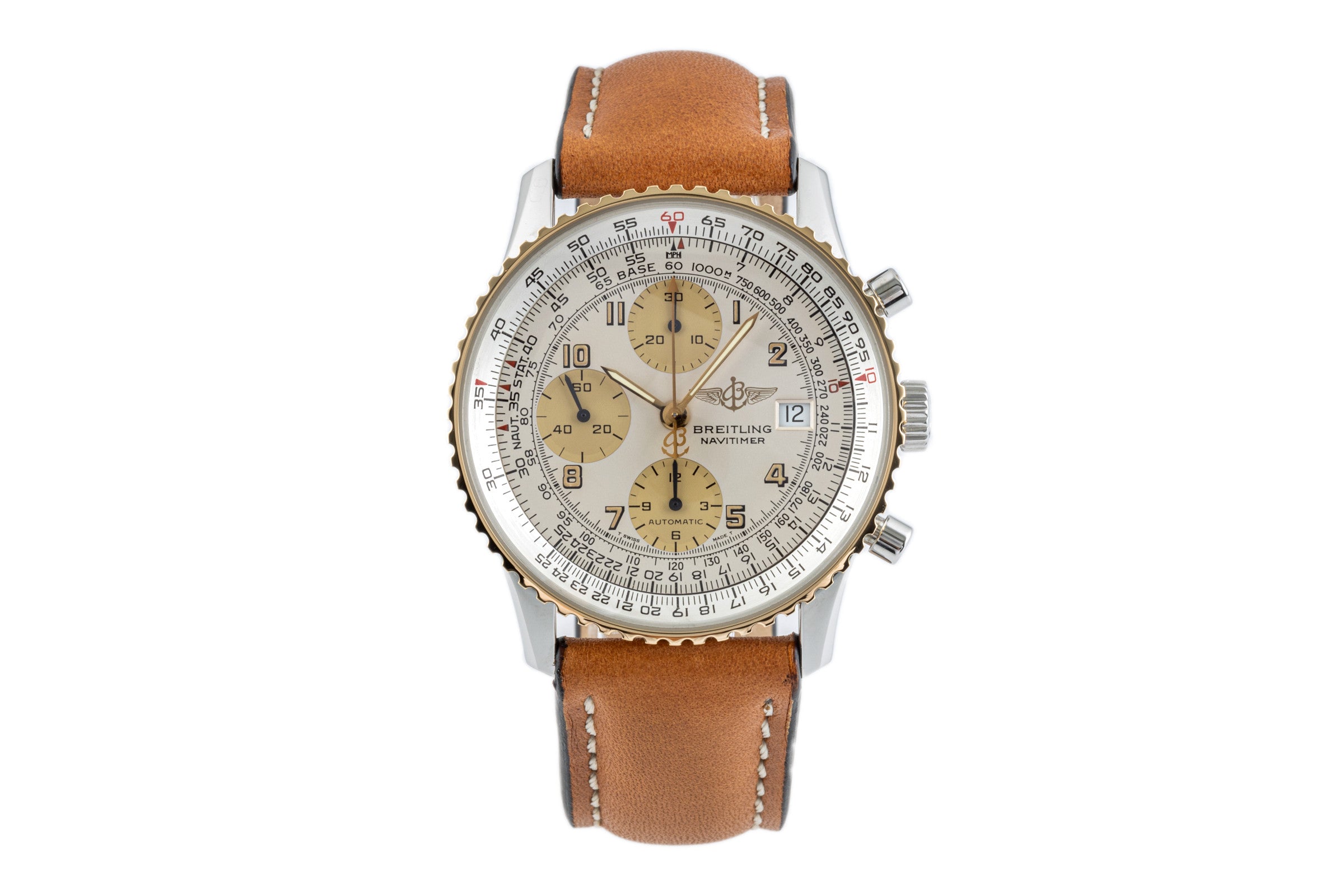 Breitling Old Navitimer chronograph steel / gold automatic men's watch D13022  [2304572]