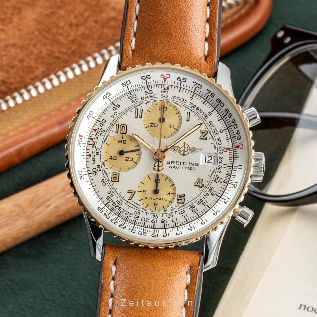Breitling Old Navitimer cronografo acciaio oro automatismo Kal