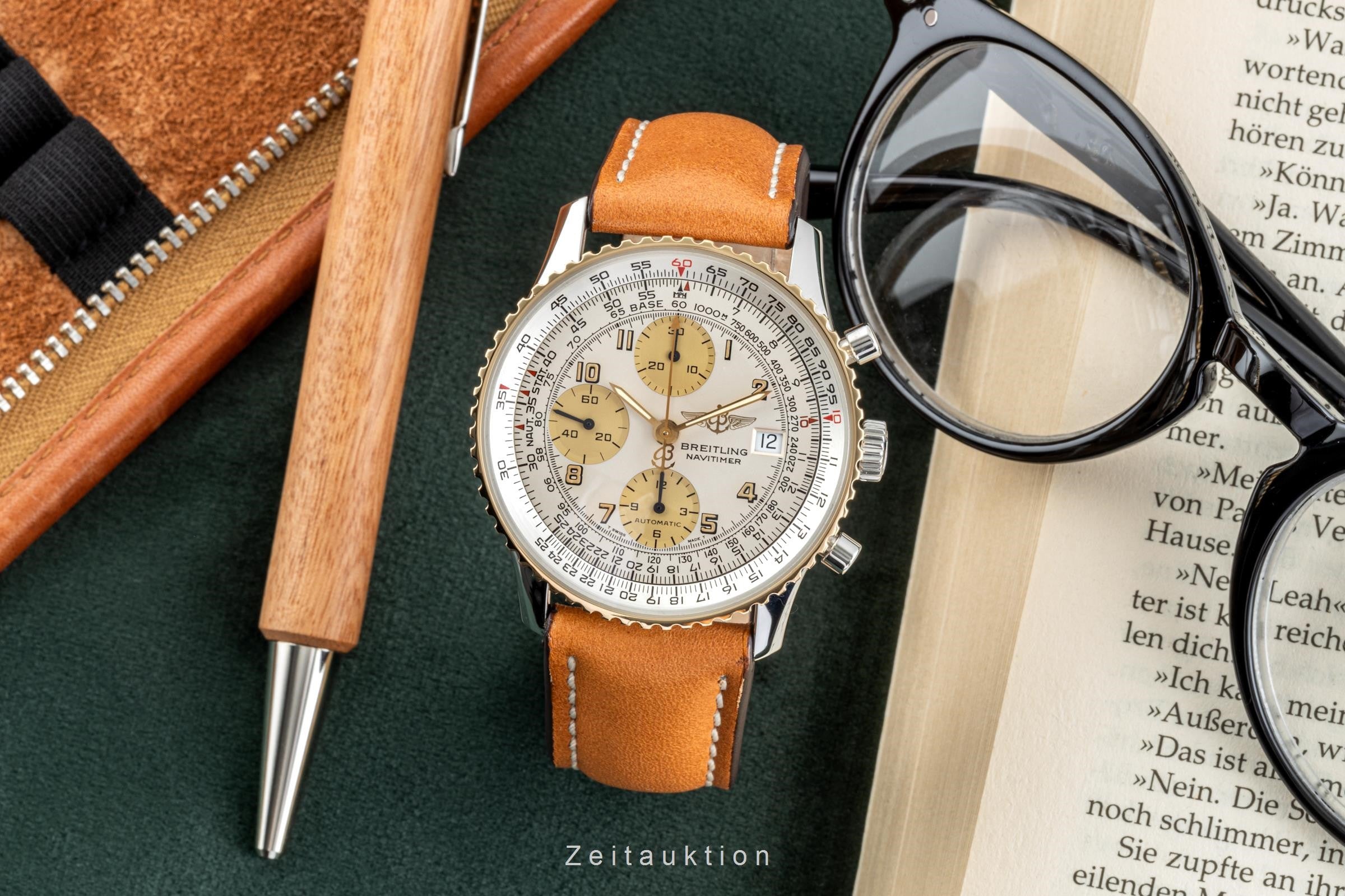 Breitling Old Navitimer chronograph steel / gold automatic Kal