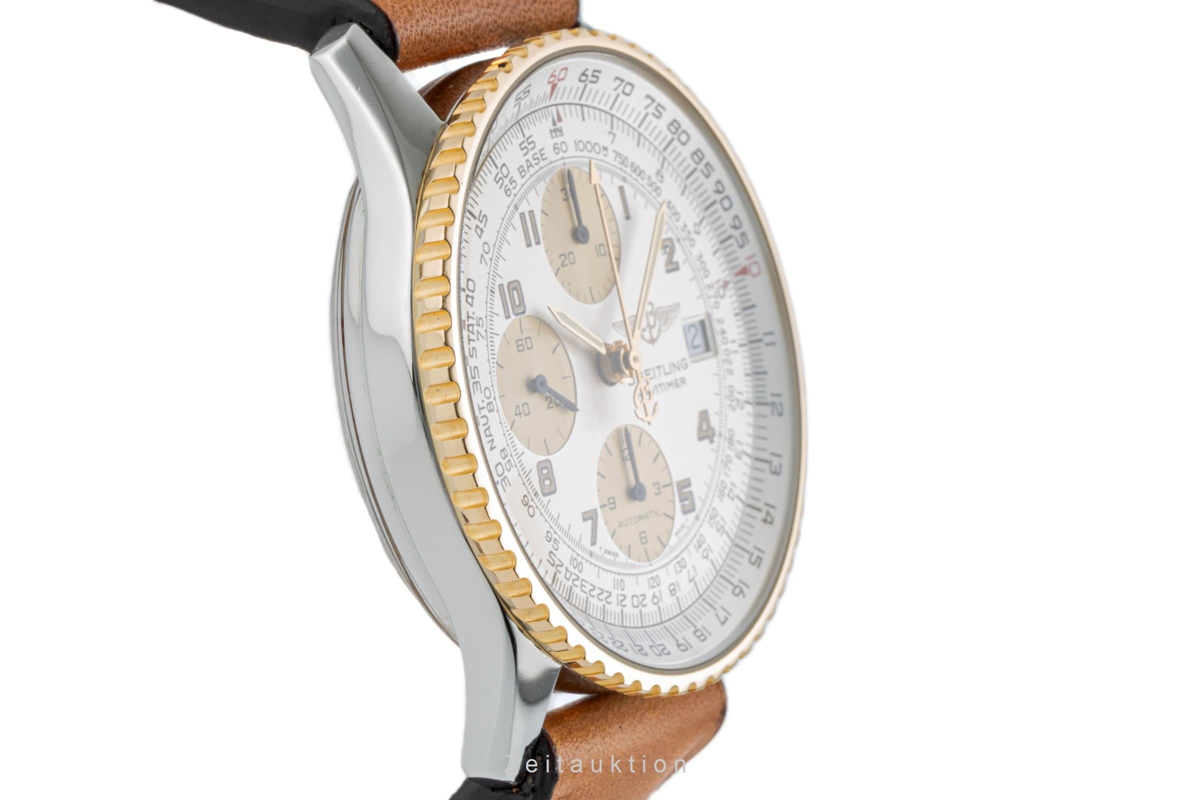 Breitling Old Navitimer chronograph steel / gold automatic men's watch D13022  [2304572]