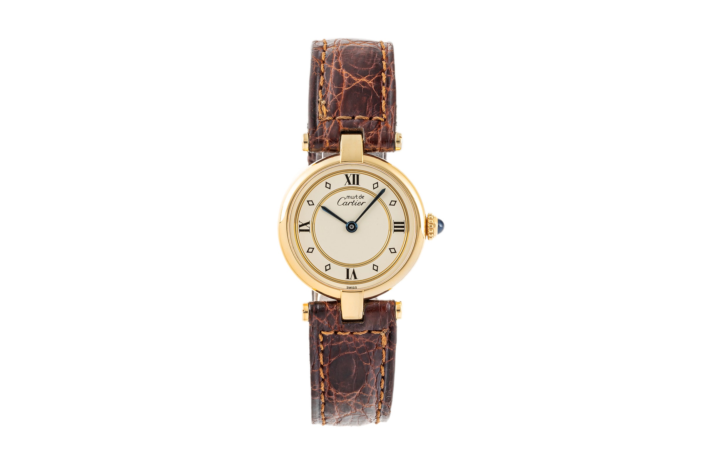 Cartier Vermeil plata banada en oro cuarzo reloj para damas  590004  [2304576]