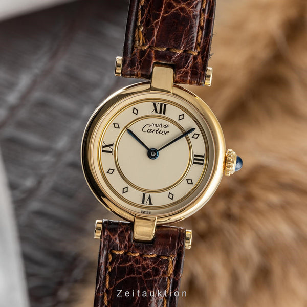 Cartier Vermeil plata banada en oro cuarzo reloj para damas  590004  [2304576]