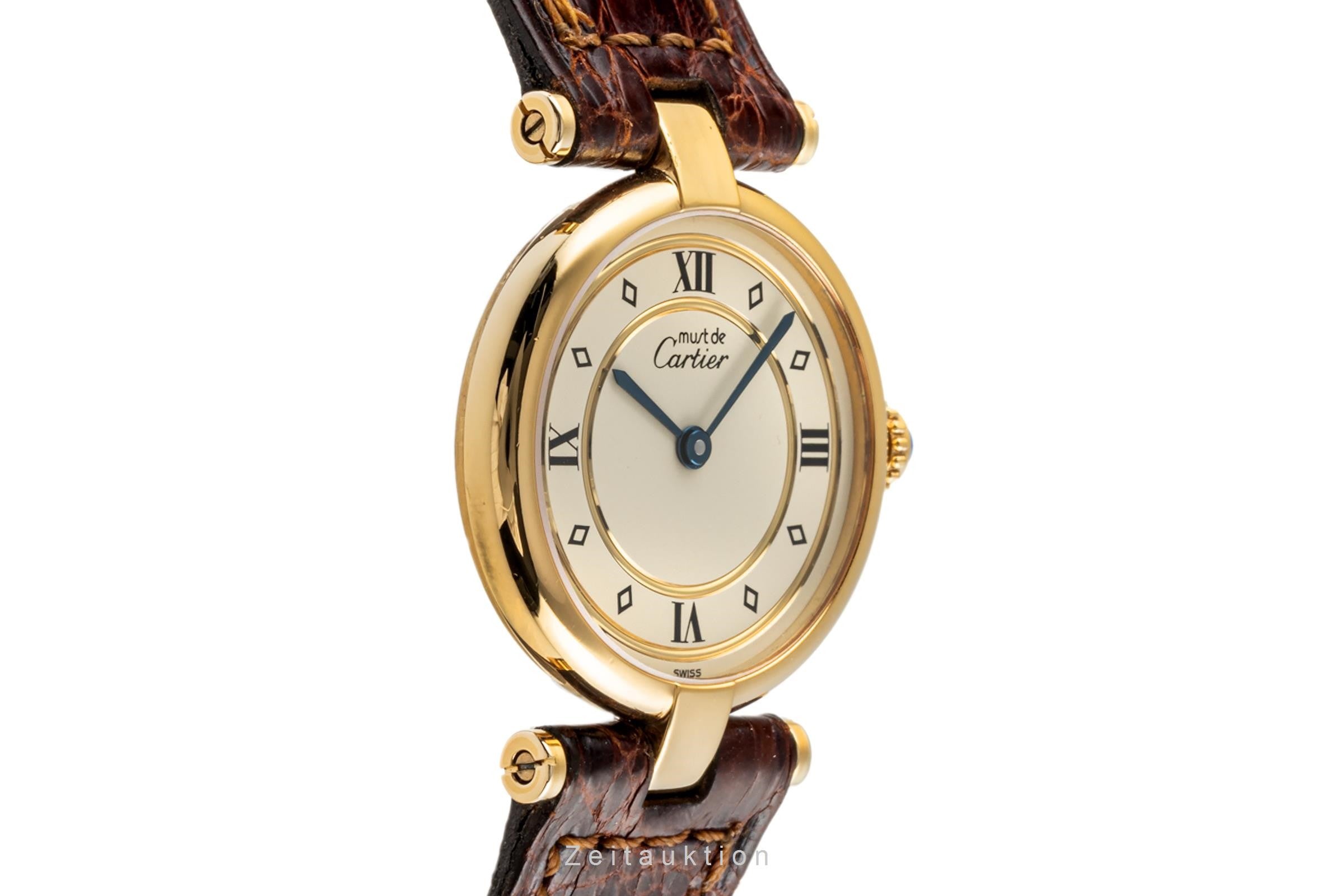 Cartier Vermeil plata banada en oro cuarzo reloj para damas  590004  [2304576]