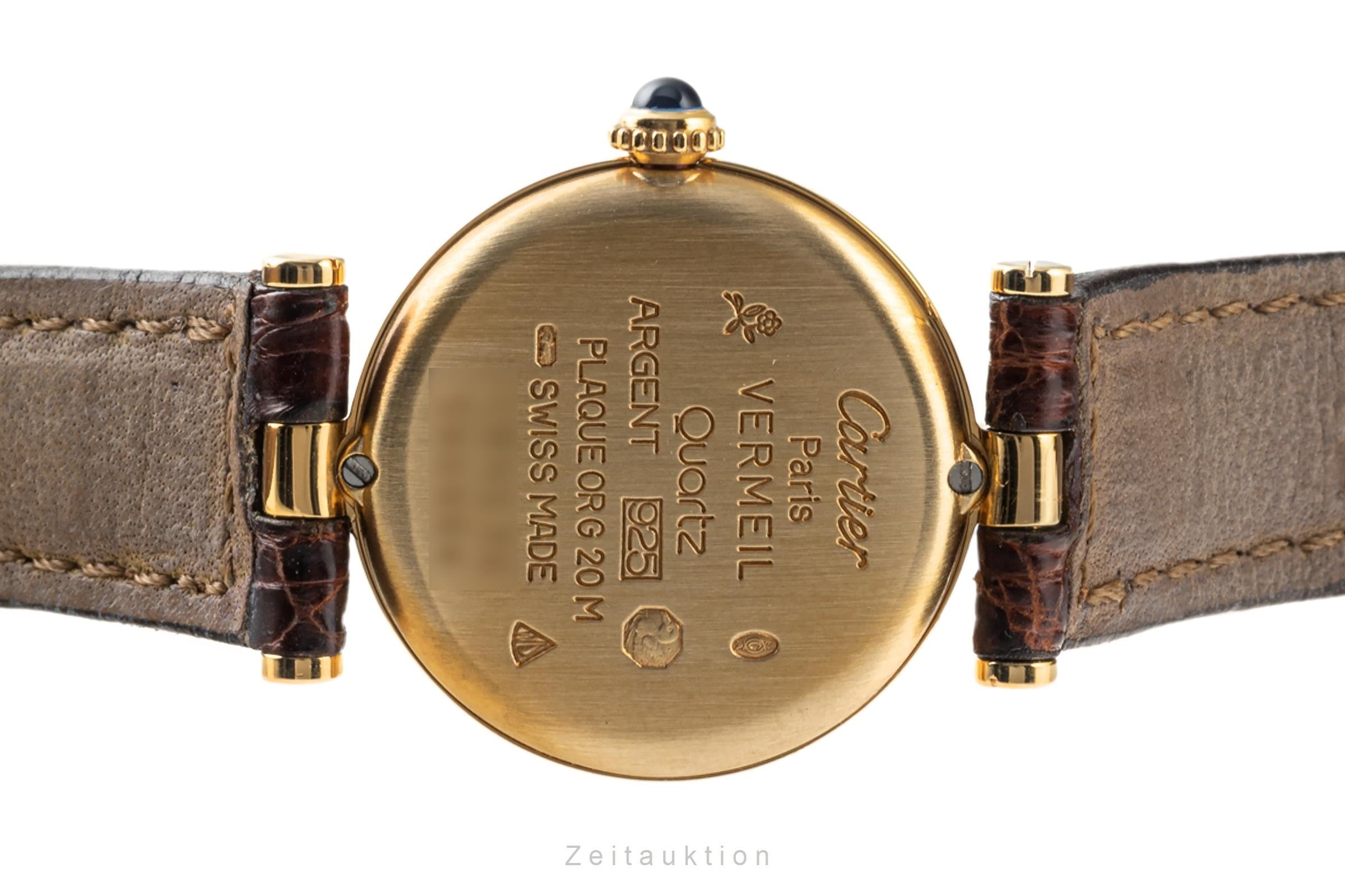 Cartier Vermeil plata banada en oro cuarzo reloj para damas  590004  [2304576]