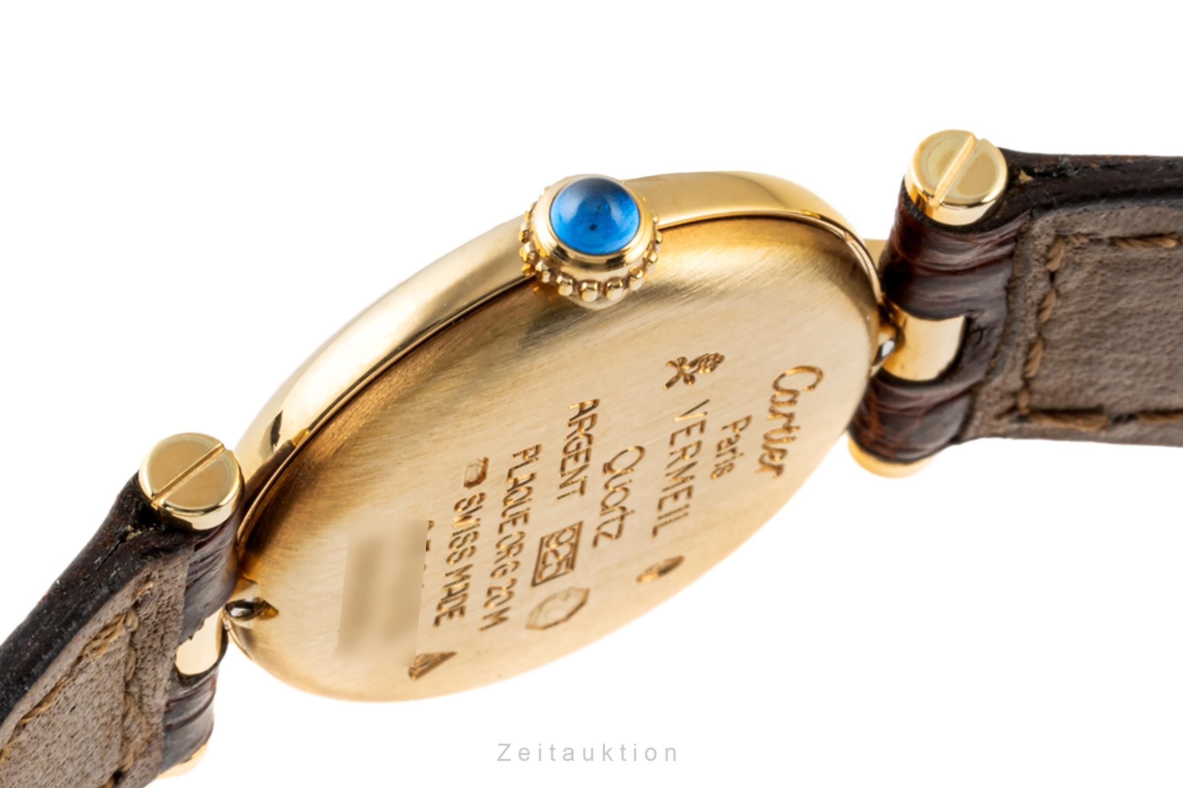 Cartier Vermeil plata banada en oro cuarzo reloj para damas  590004  [2304576]