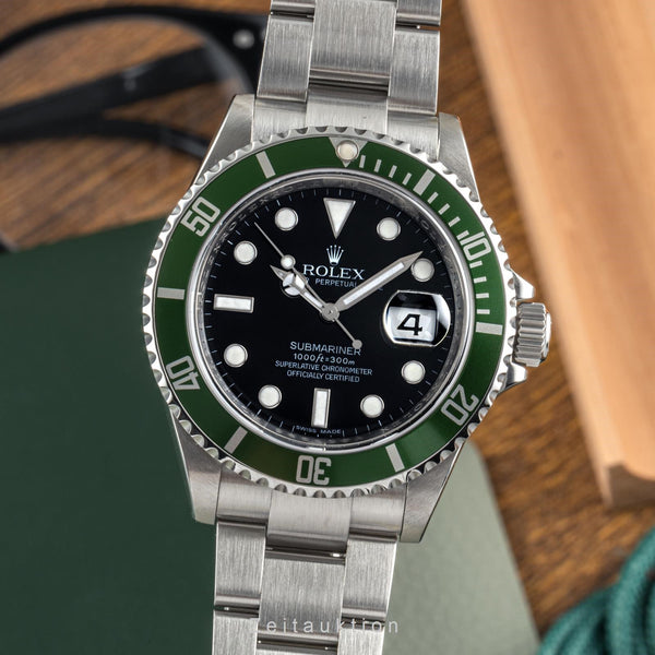 Rolex Submariner Date Kermit Edelstahl Automatik Herrenuhr 16610LV B&P 2010  [2304708]