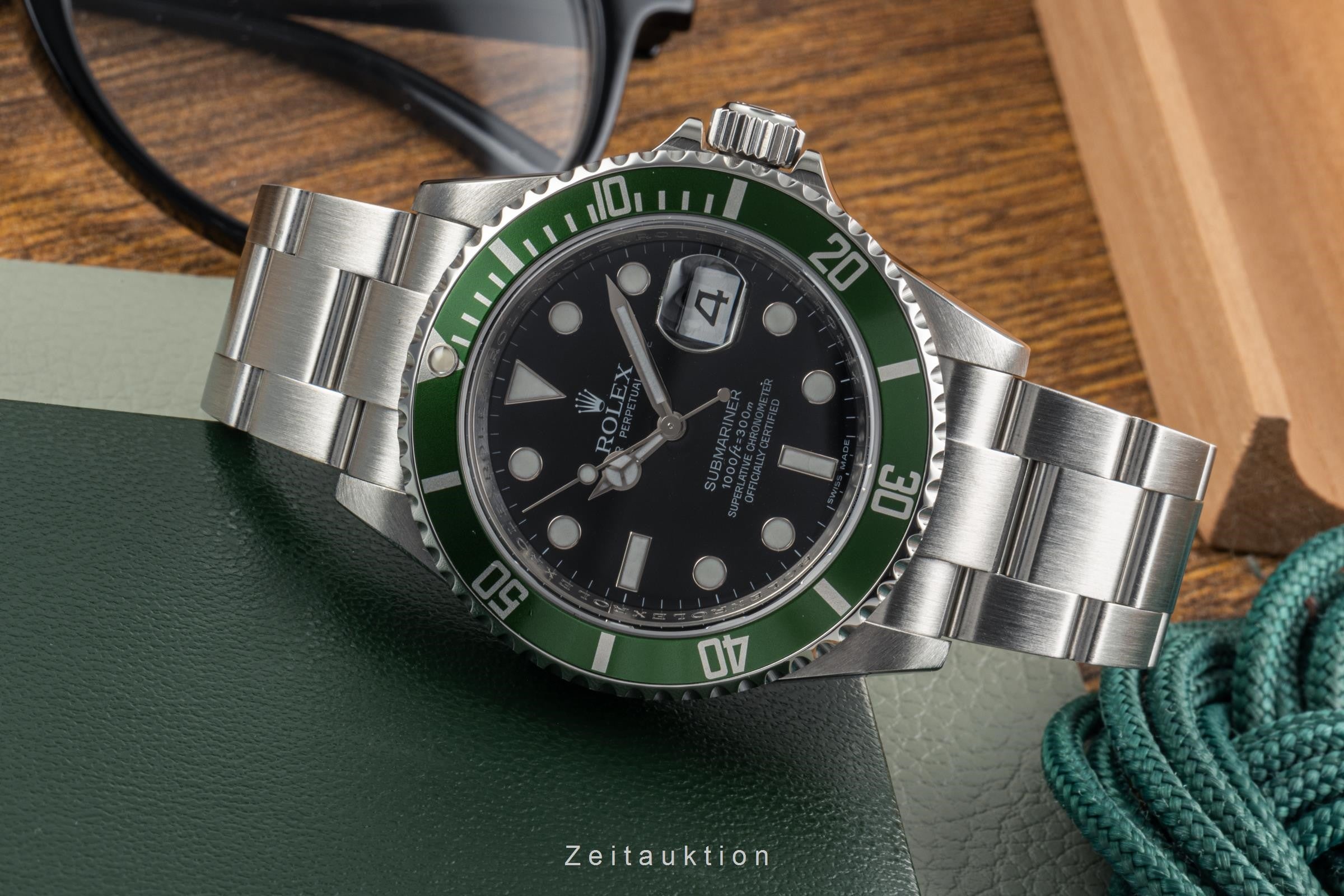 Rolex Submariner Date Kermit Edelstahl Automatik Herrenuhr 16610LV B&P 2010  [2304708]