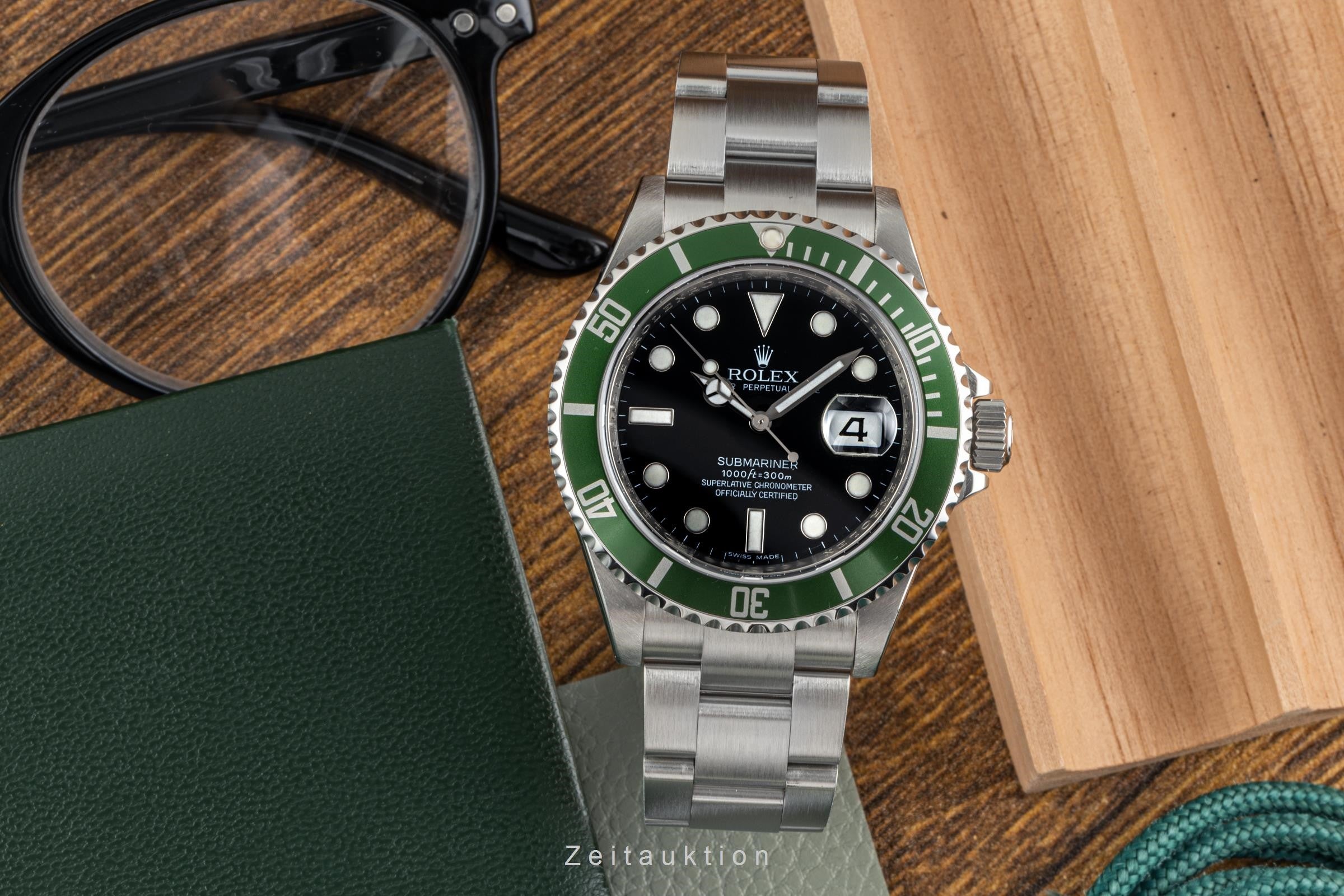 Rolex Submariner Date Kermit Edelstahl Automatik Herrenuhr 16610LV B&P 2010  [2304708]