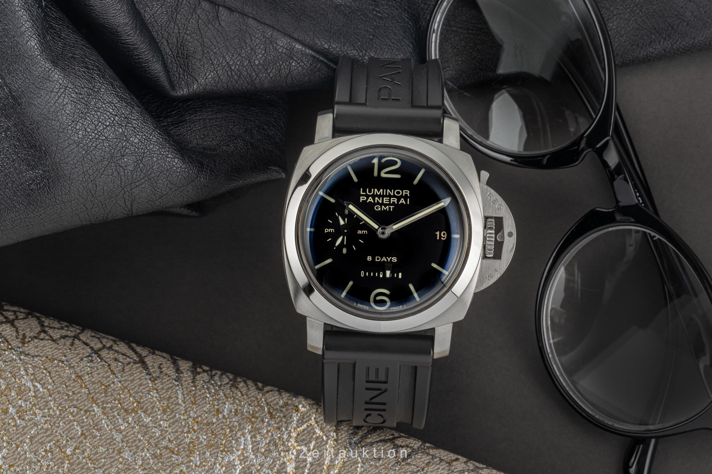 Panerai Luminor 1950 8 Days GMT Stahl Handaufzug Herrenuhr Ref. PAM00233 B&P [2304798]