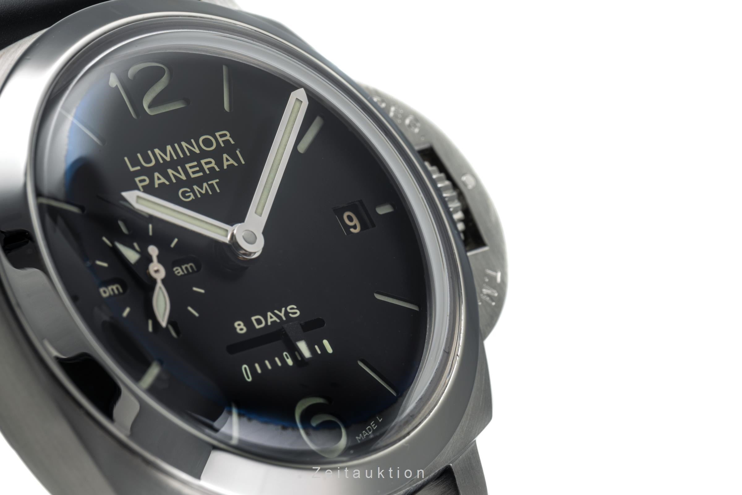 Panerai Luminor 1950 8 Days GMT Stahl Handaufzug Herrenuhr Ref. PAM00233 B&P [2304798]