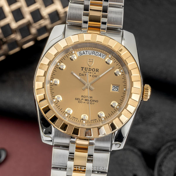 Tudor Date-Day acciaio / oro automatismo orologio da uomo 23013  [2304974]