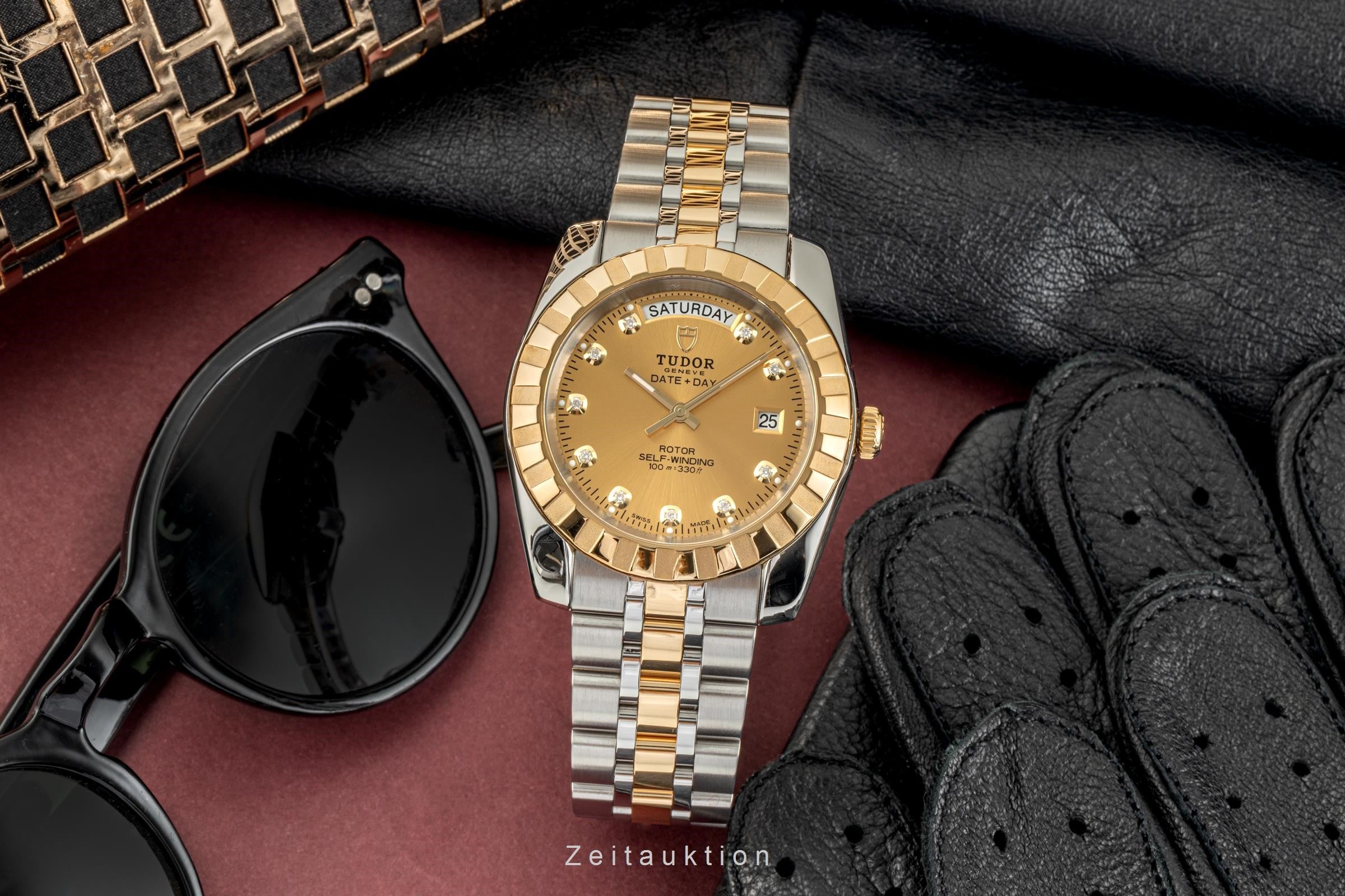 Tudor Date-Day acciaio / oro automatismo orologio da uomo 23013  [2304974]