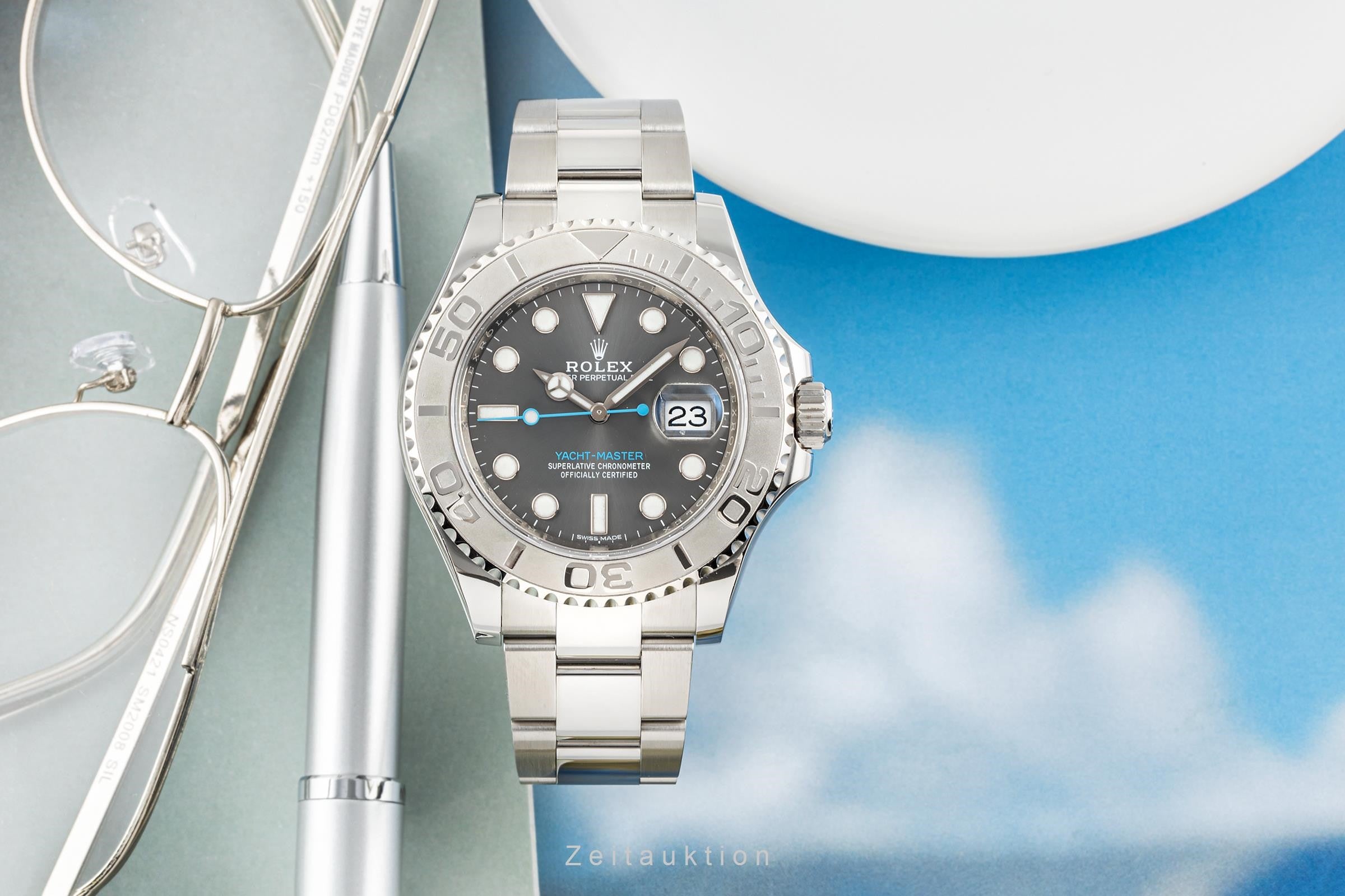 Rolex Yacht-Master 40 Rhodium Oyster Stahl / Platin Automatik Herren Ref. 116622 [2304980]