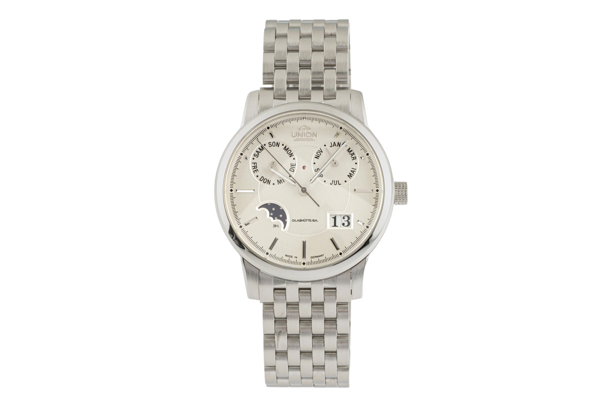 Union Glashütte Diplomat steel automatic men's watch 26-53-01-02-10 LP: 8490EUR  [2305282]