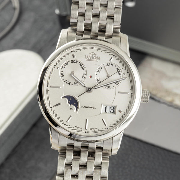 Union Glashütte Diplomat steel automatic men's watch 26-53-01-02-10 LP: 8490EUR  [2305282]