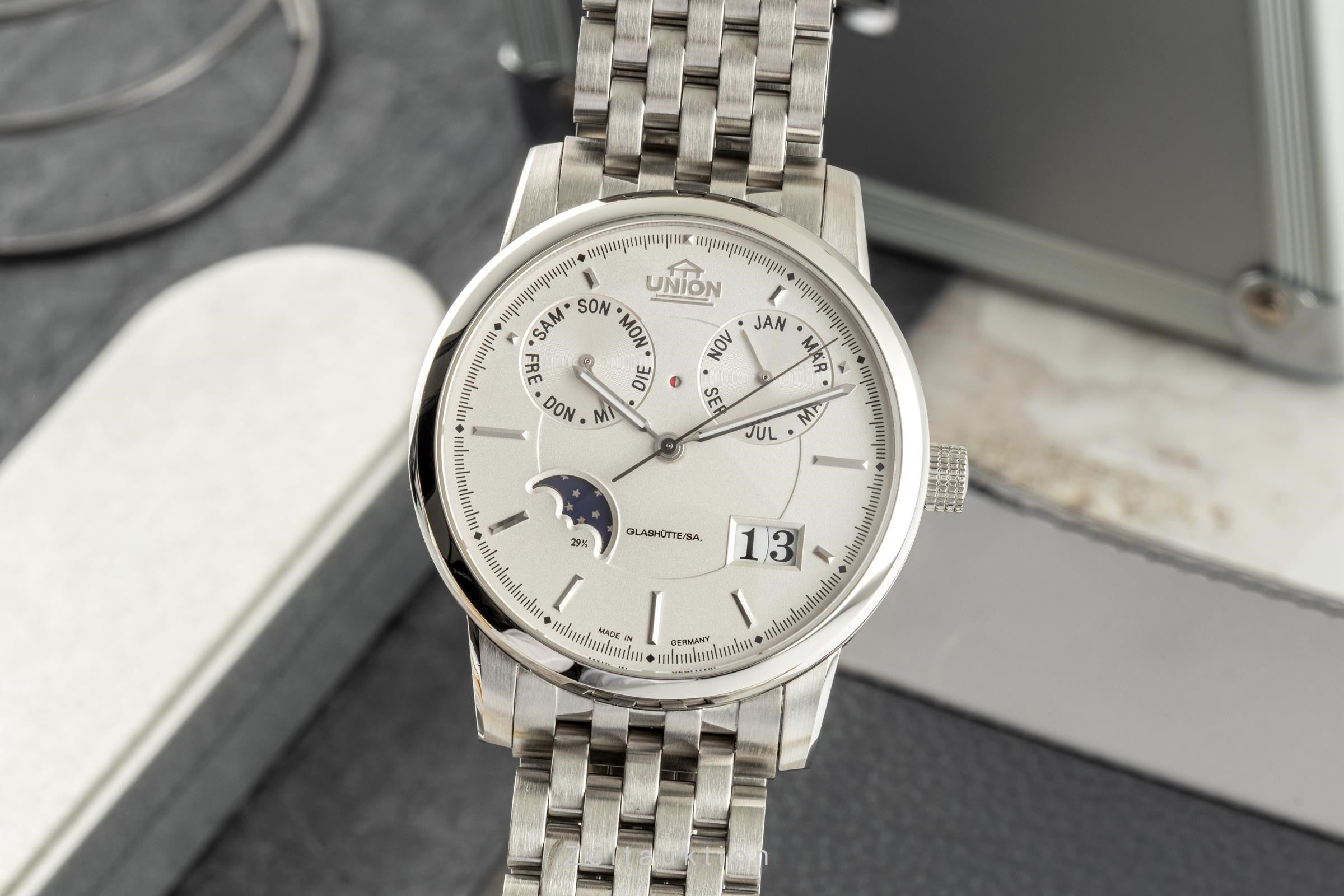 Union Glashütte Diplomat steel automatic men's watch 26-53-01-02-10 LP: 8490EUR  [2305282]