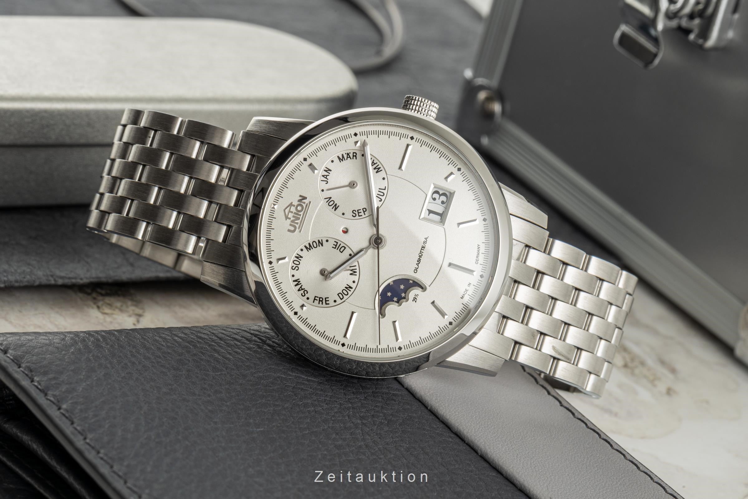 Union Glashütte Diplomat steel automatic men's watch 26-53-01-02-10 LP: 8490EUR  [2305282]