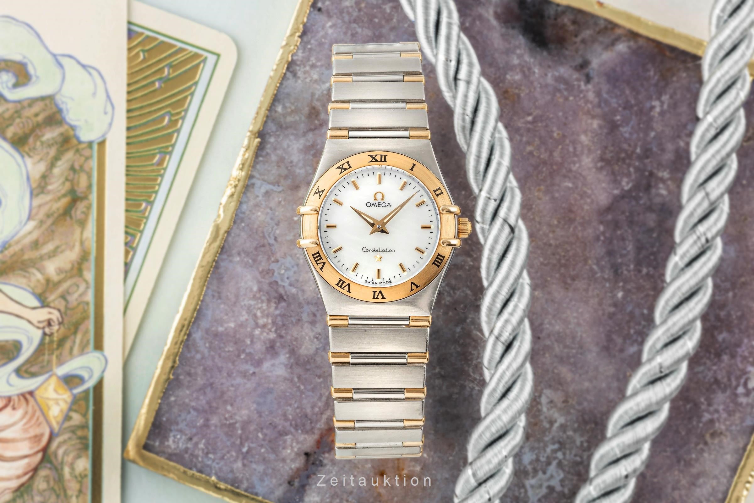 Omega Lady Constellation MOP Stahl Gold Quarz Damenuhr Ref. 1272.30.00 Klassiker [2305291]