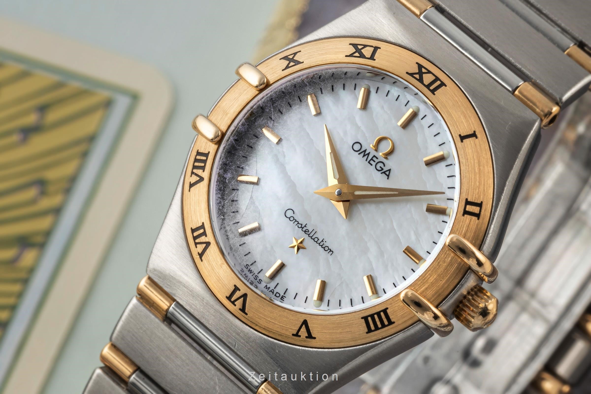 Omega Lady Constellation MOP Stahl Gold Quarz Damenuhr Ref. 1272.30.00 Klassiker [2305291]