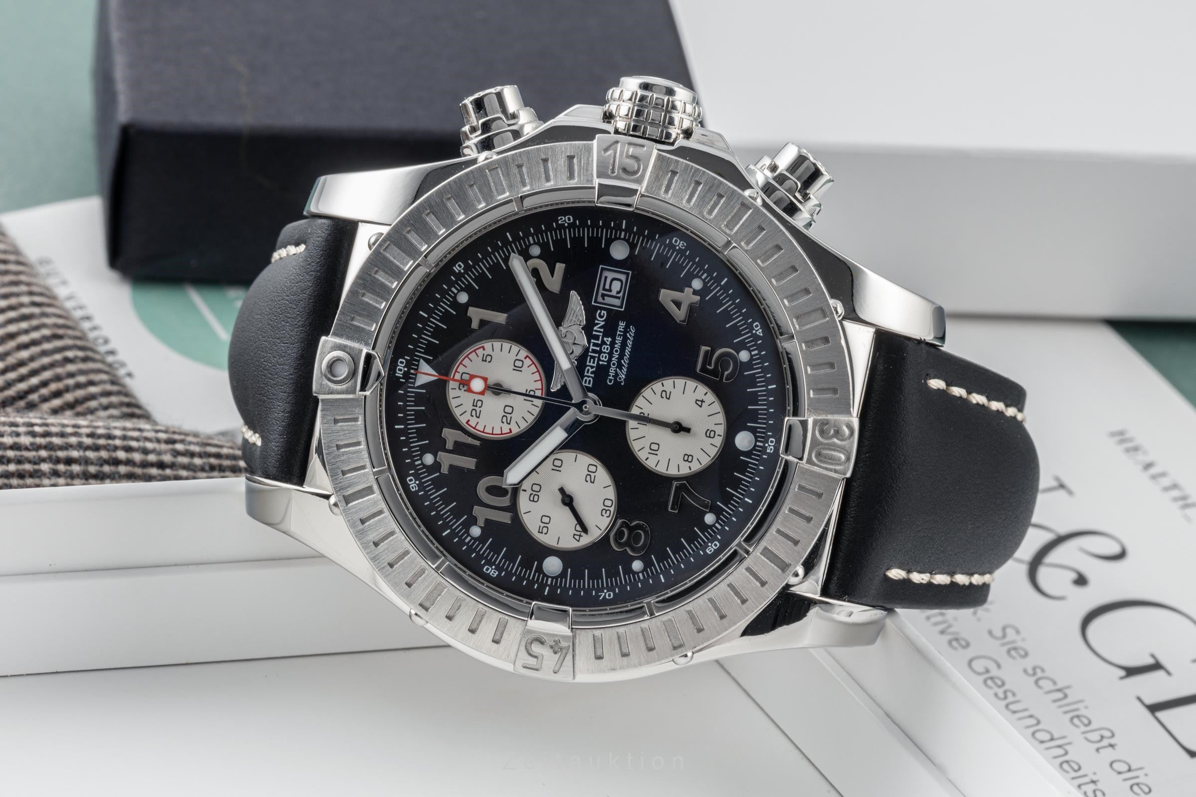 Breitling Super Avenger cronografo acciaio automatismo orologio da uomo A13370 LP: 5700EUR  [2305365]