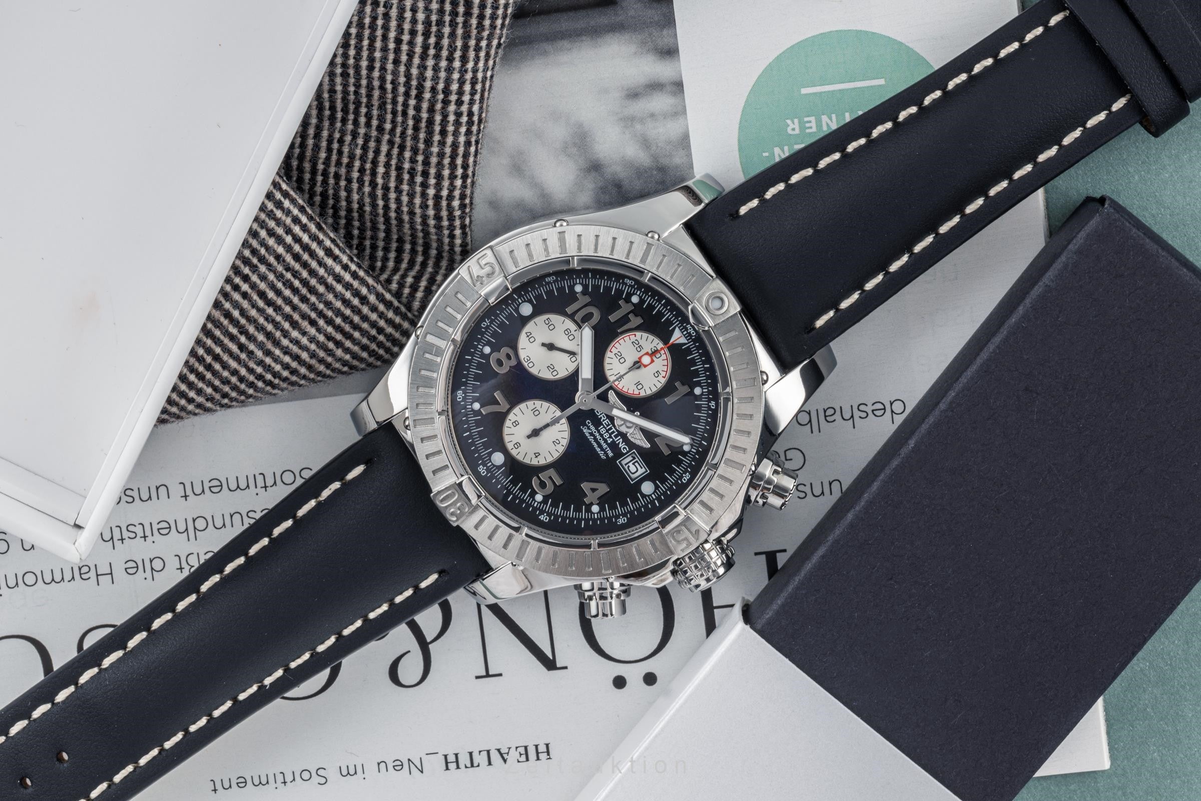 Breitling Super Avenger cronografo acciaio automatismo orologio da uomo A13370 LP: 5700EUR  [2305365]