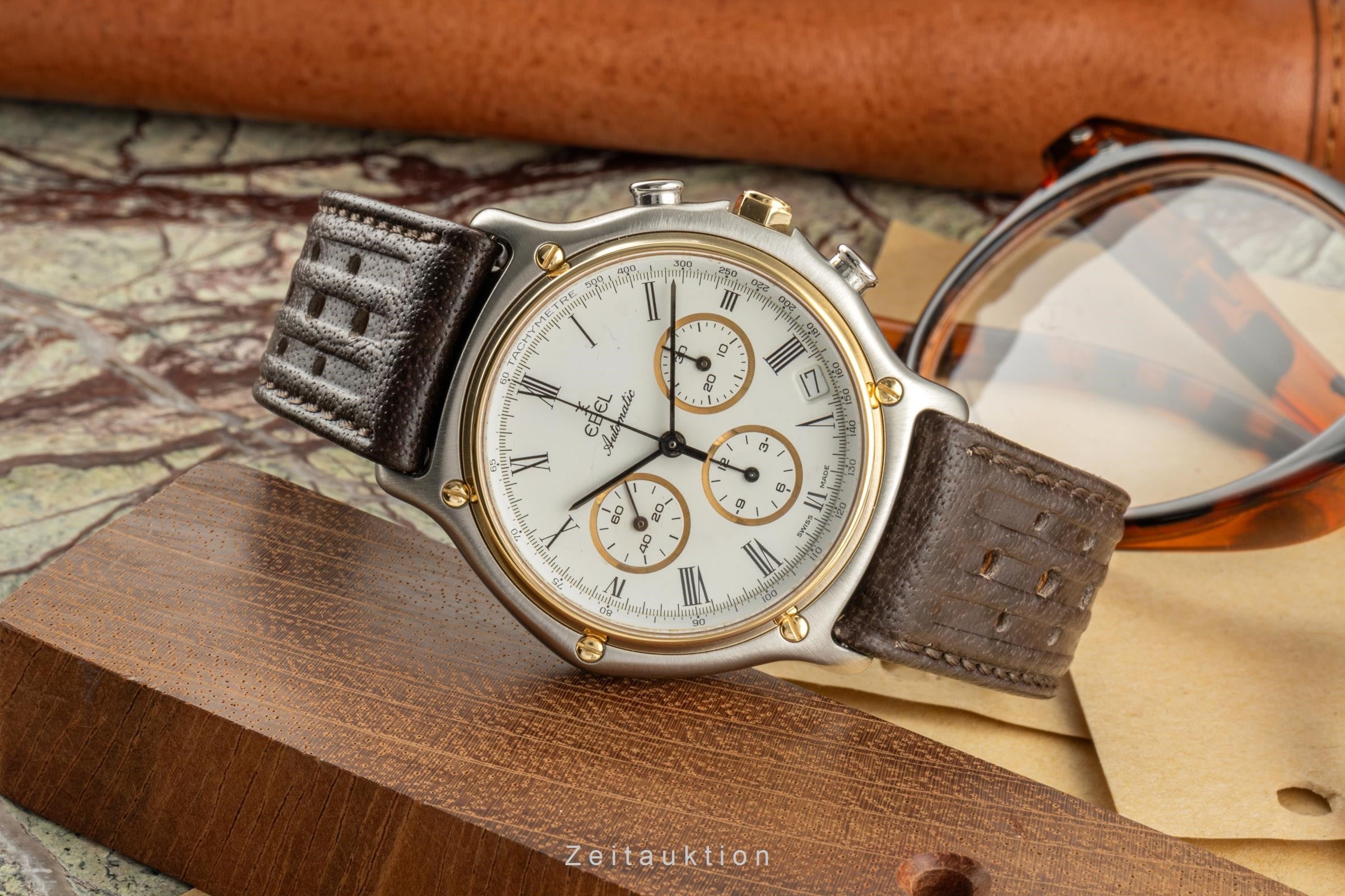 Ebel 1911 chronographe acier / or  automatique montre pour hommes 1134901  [2305366]