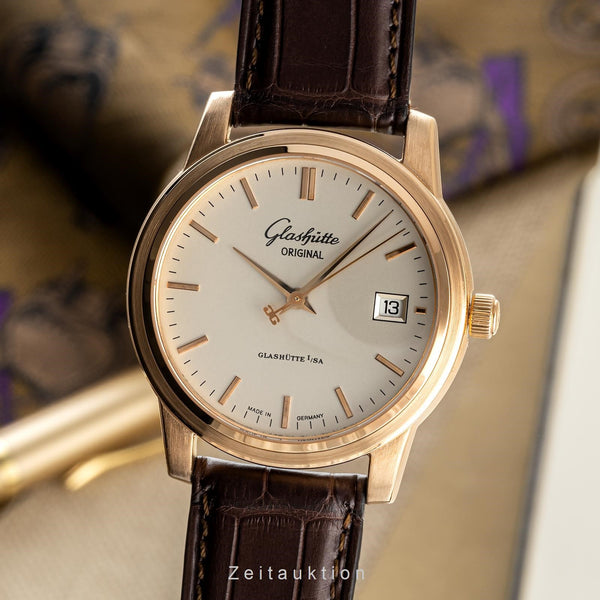 Glashütte Senator 18k (0,750) Gold Automatik Herrenuhr 39-11-12-12-04 B&P 2001 [2305376]