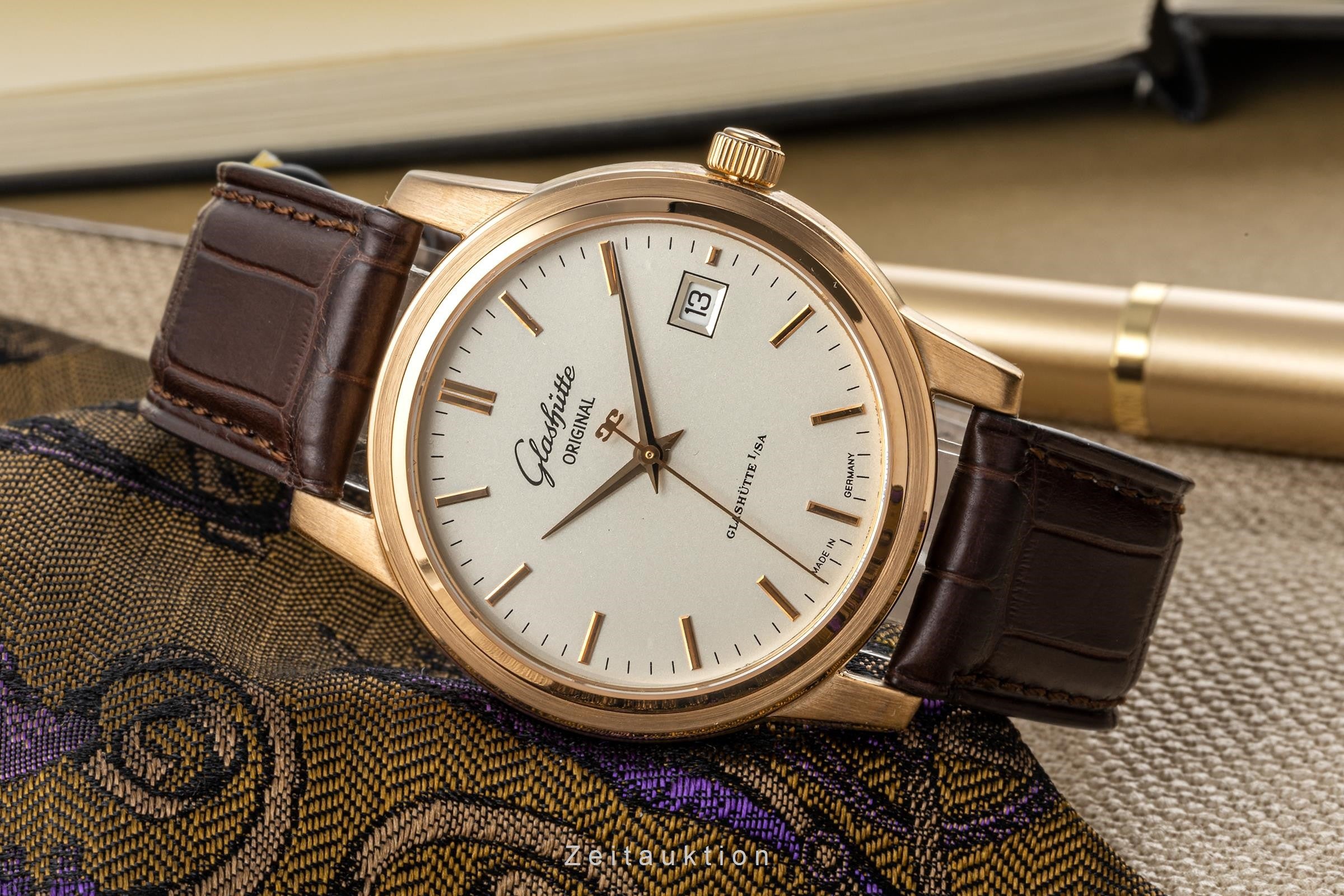 Glashütte Senator or 18 ct automatique montre pour hommes 39-11-12-12-04  [2305376]