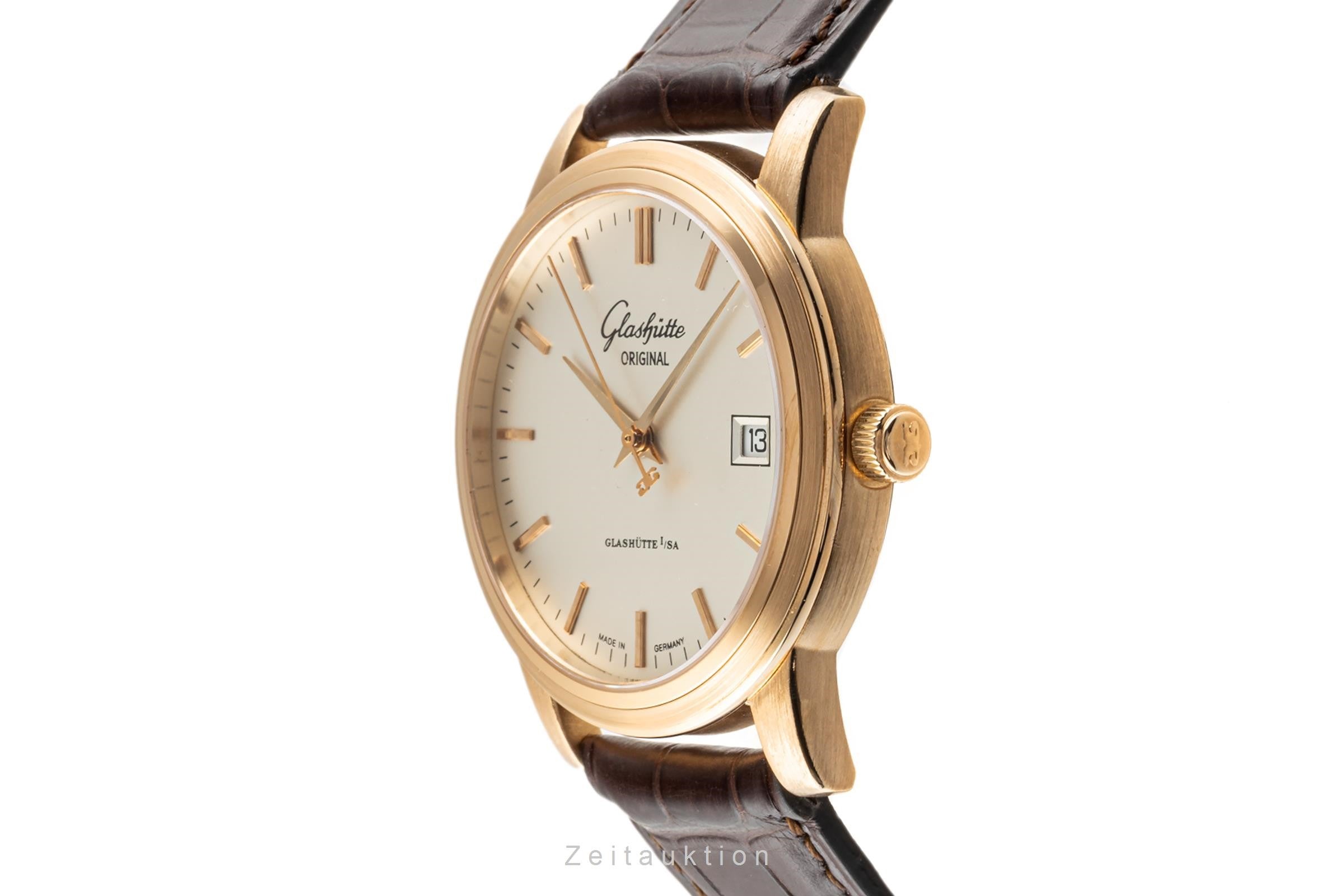 Glashütte Senator 18k (0,750) Gold Automatik Herrenuhr 39-11-12-12-04 B&P 2001 [2305376]