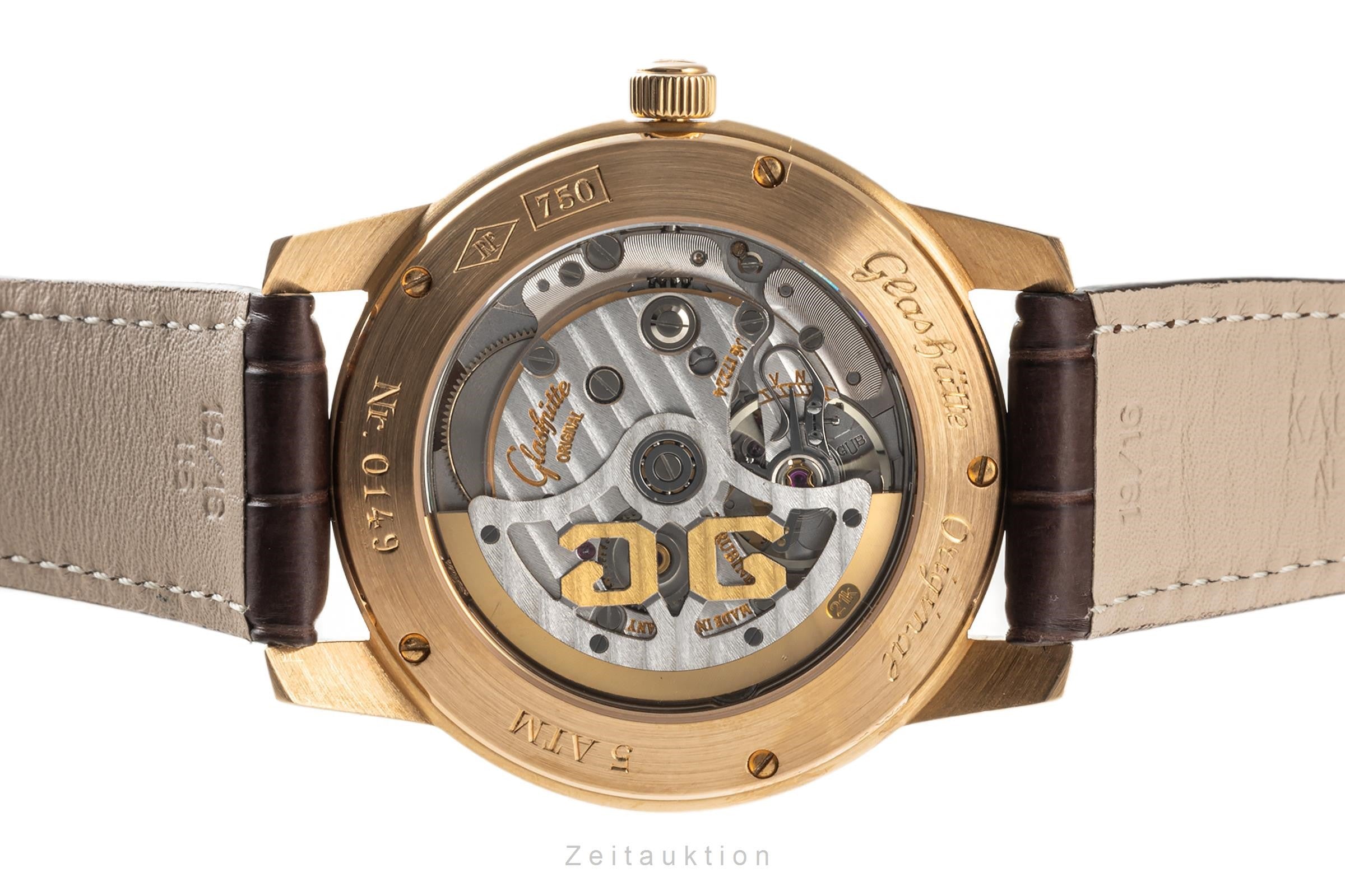 Glashütte Senator 18k (0,750) Gold Automatik Herrenuhr 39-11-12-12-04 B&P 2001 [2305376]