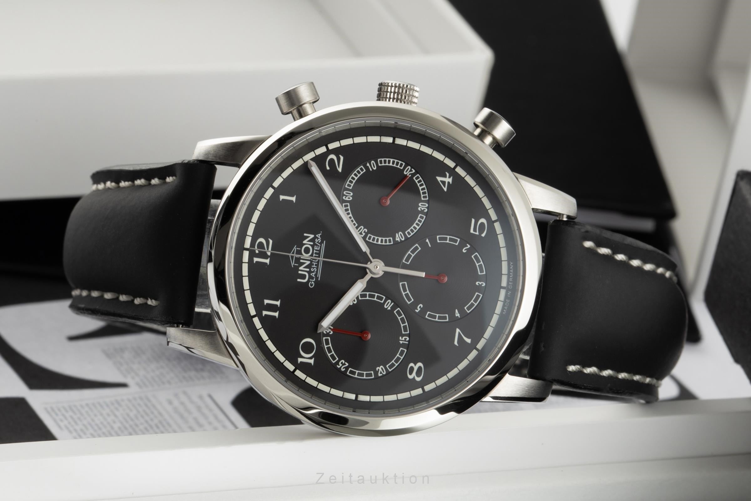 Union Glashütte Julius Bergter cronógrafo acero automático reloj para caballeros 26-31-02-02-11  [2305500]