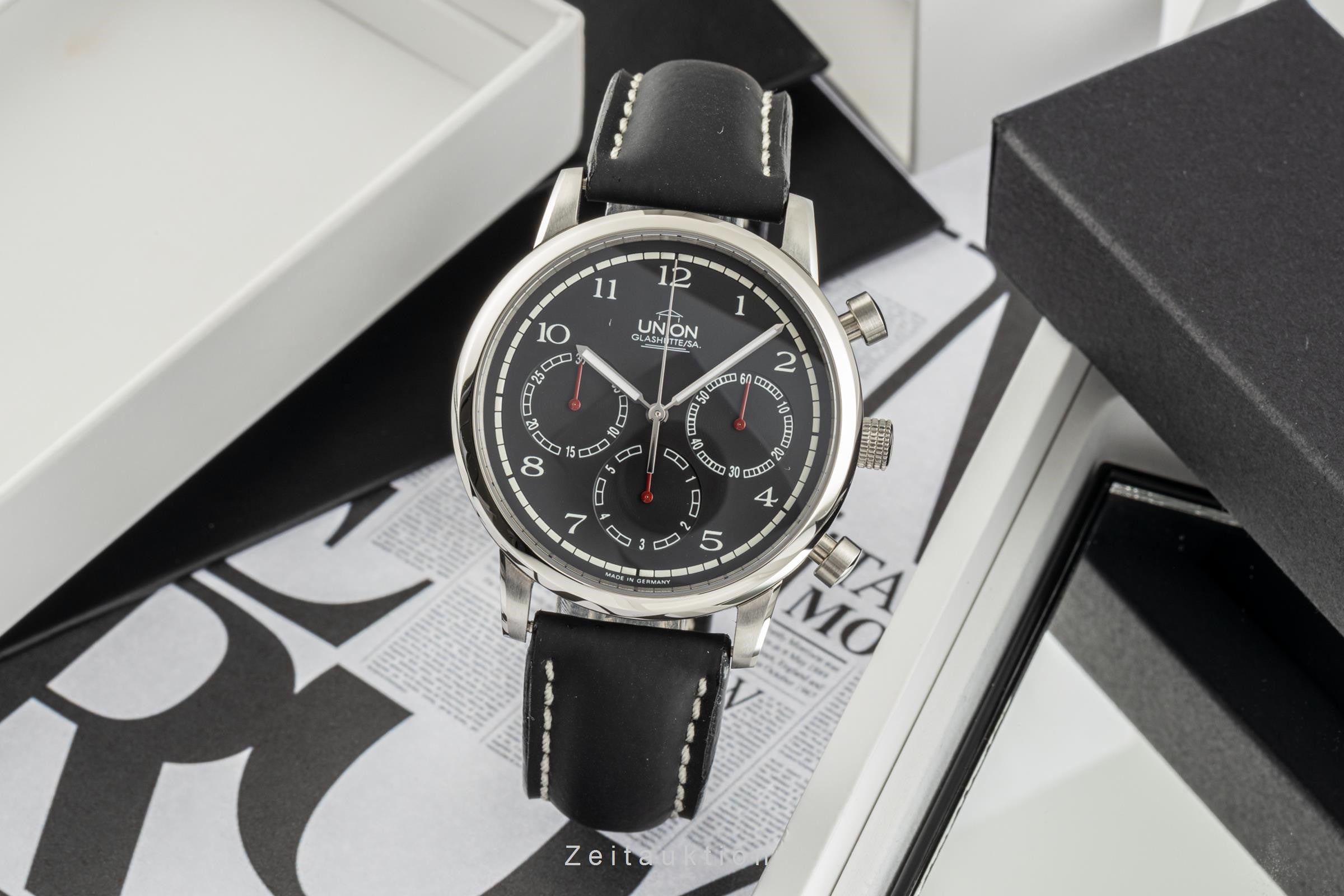 Union Glashütte Julius Bergter cronógrafo acero automático reloj para caballeros 26-31-02-02-11  [2305500]