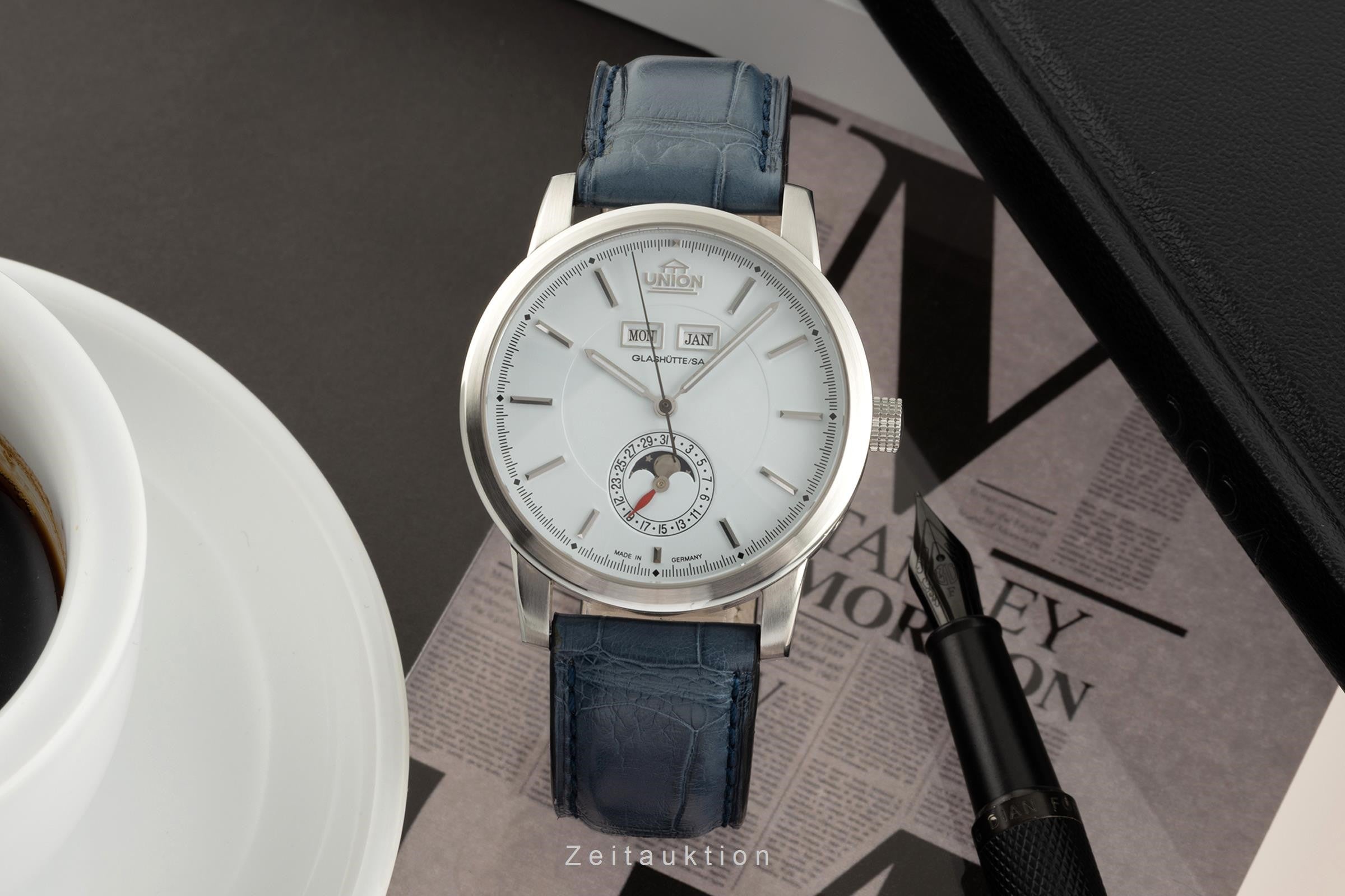 Union Glashütte Tradition Vollkalender Stahl Automatik Herrenuhr 26-41-01-02-10  [2305505]
