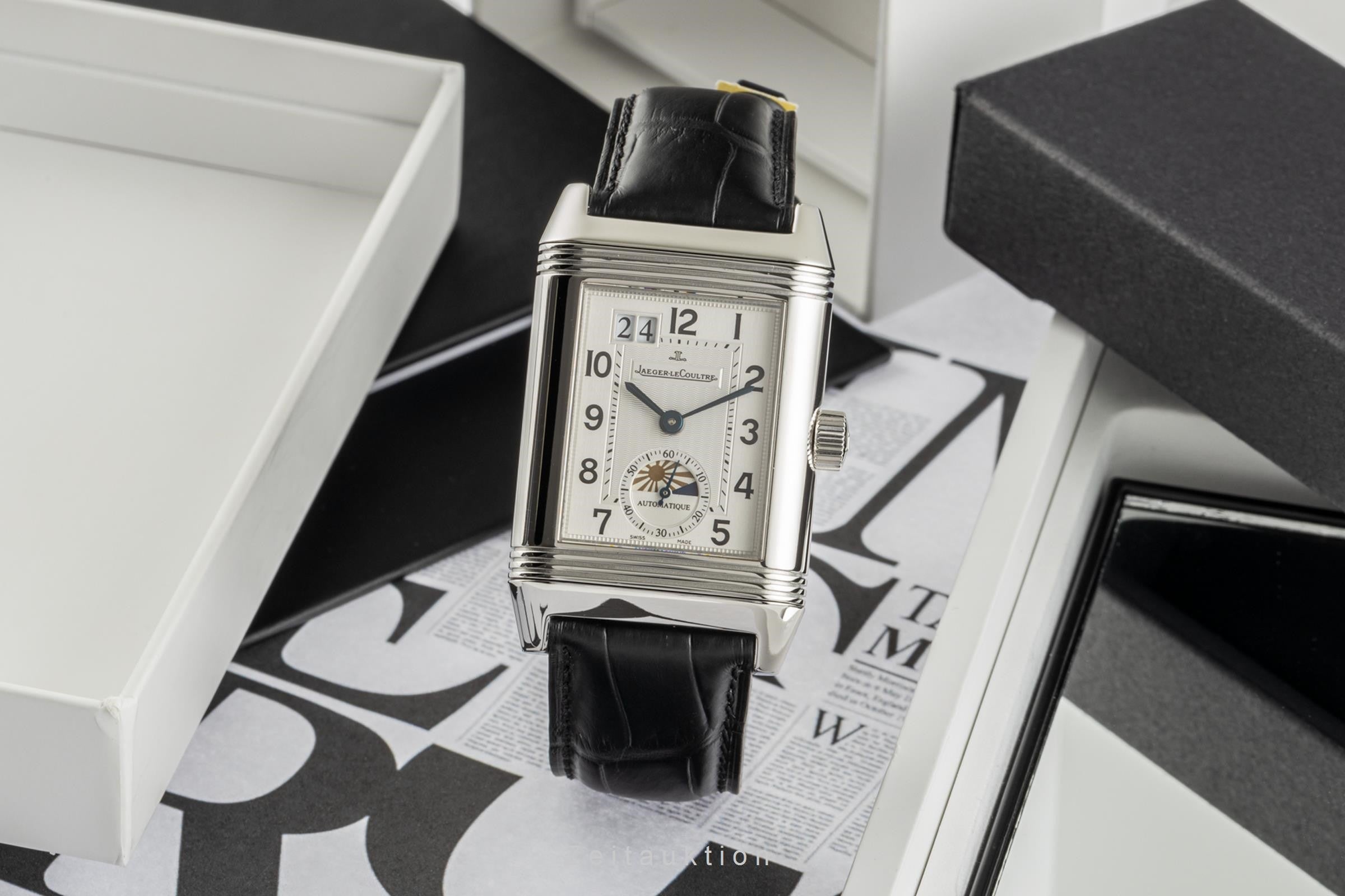Jaeger LeCoultre Reverso acier automatique montre pour hommes Q3038420, 240.8.72  [2305624]