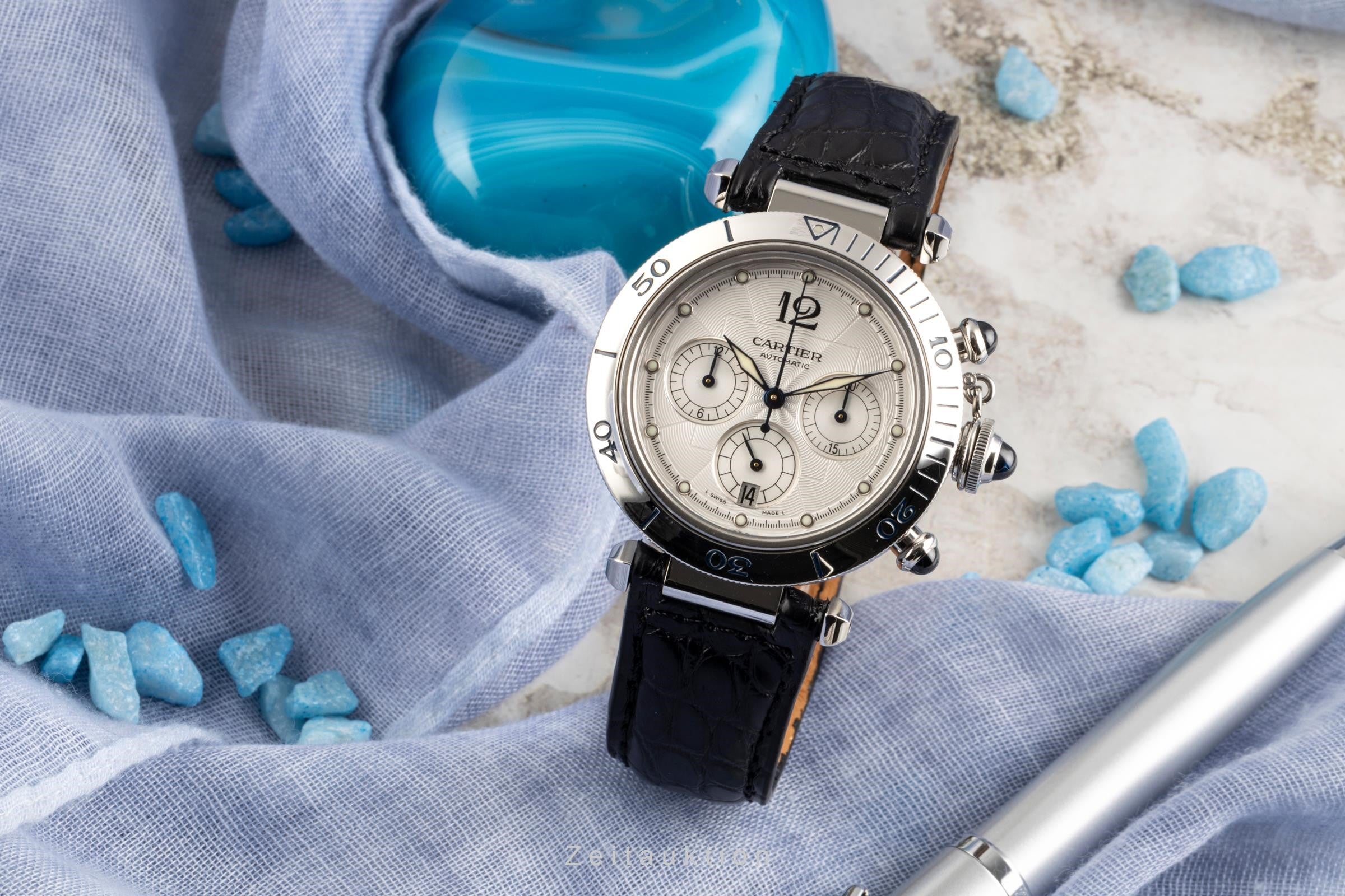 Cartier Pasha cronografo acciaio automatismo orologio da uomo W3103055, 2113  [2305650]