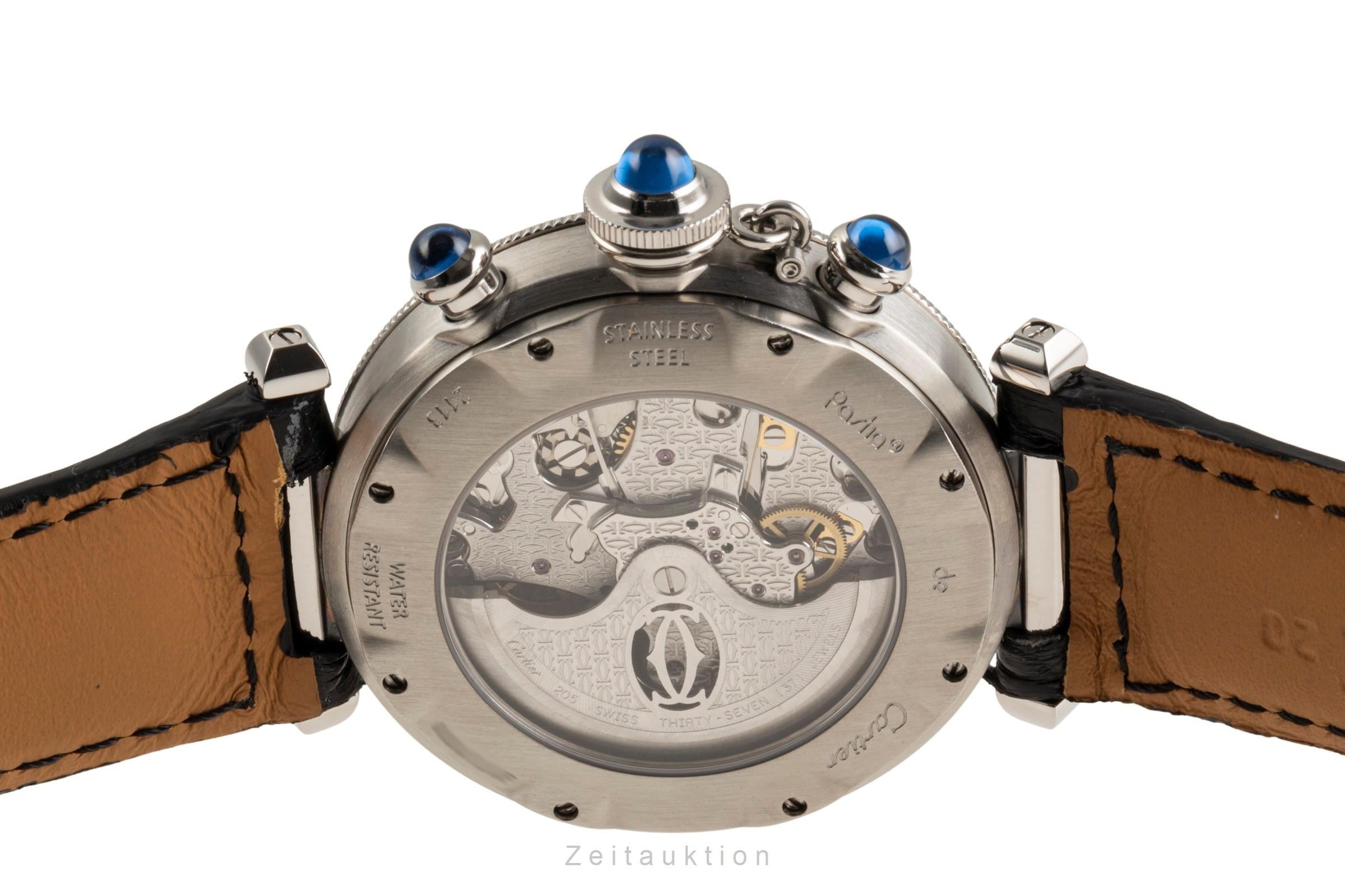 Cartier Pasha chronograph steel automatic Kal. 205 Ref. W3103055