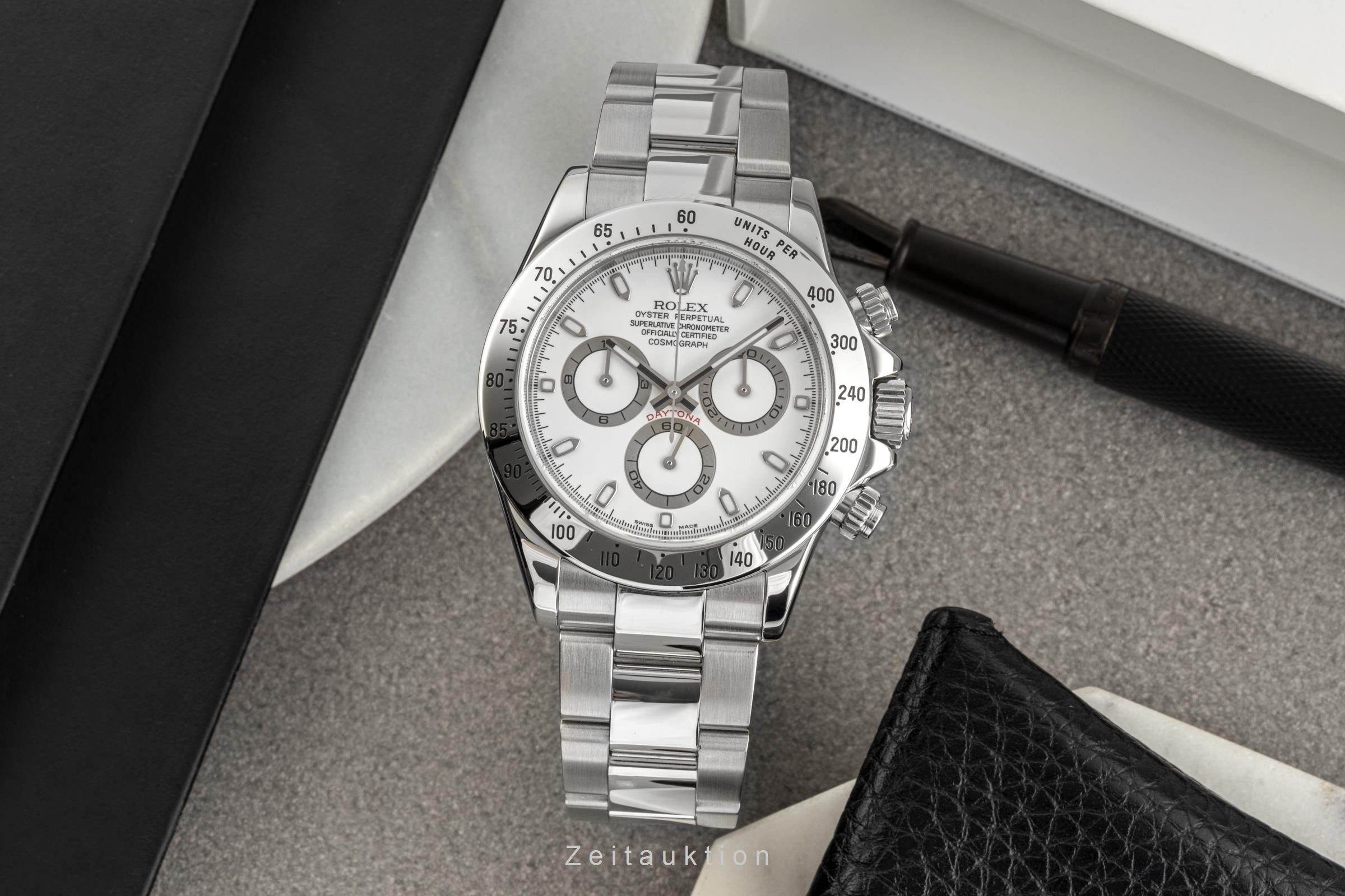 Rolex Daytona White Dial Chronograph Stahl Automatik Herrenuhr Ref. 116520 B&P [2305725]