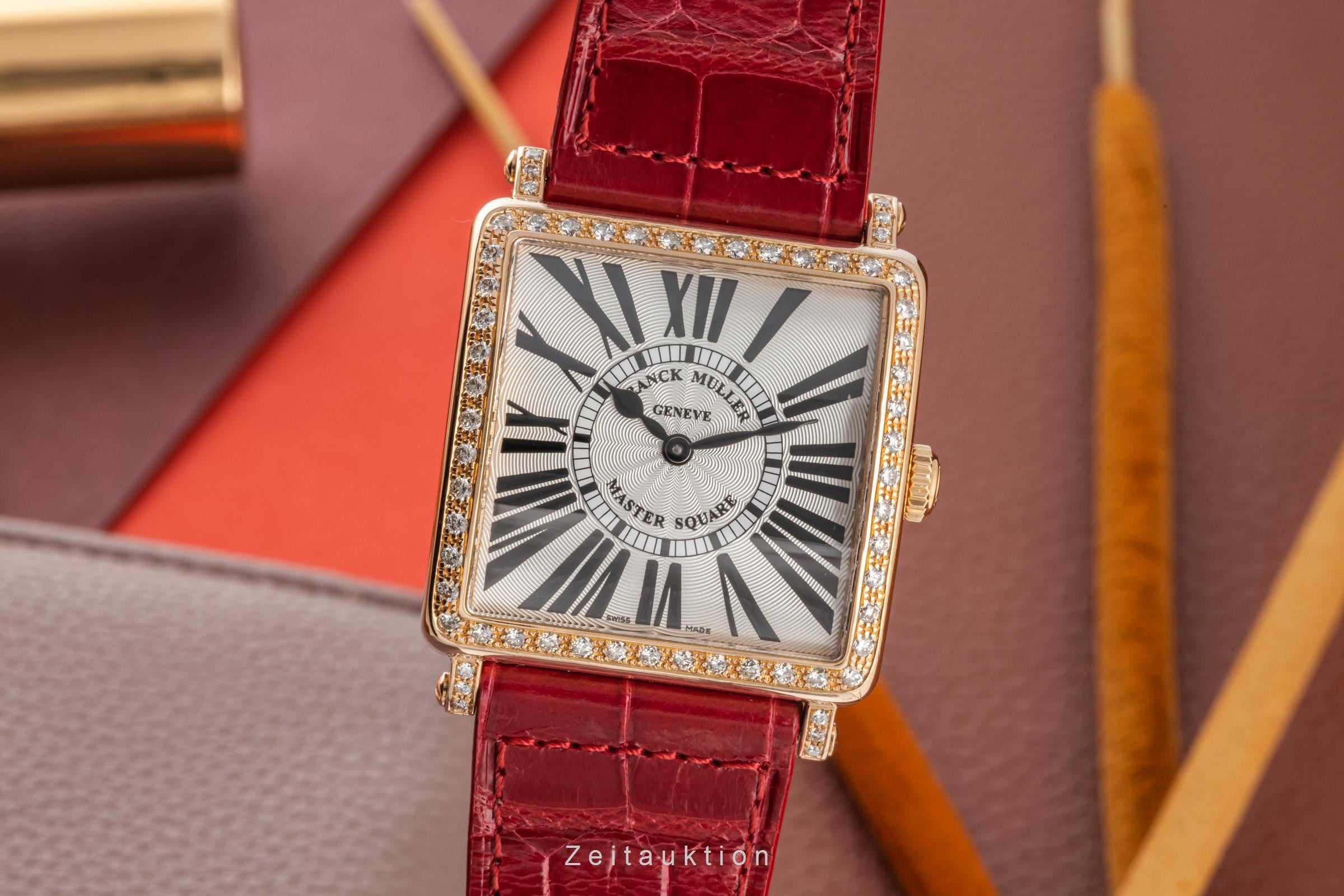 Franck Muller Master Square 18 ct red gold quartz Kal. 751 Ref