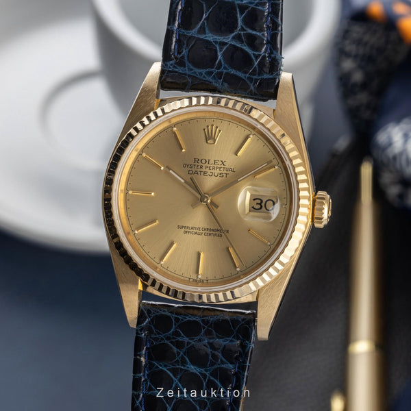 Rolex Datejust oro 18 ct automatismo orologio da uomo 16018  [2400044]