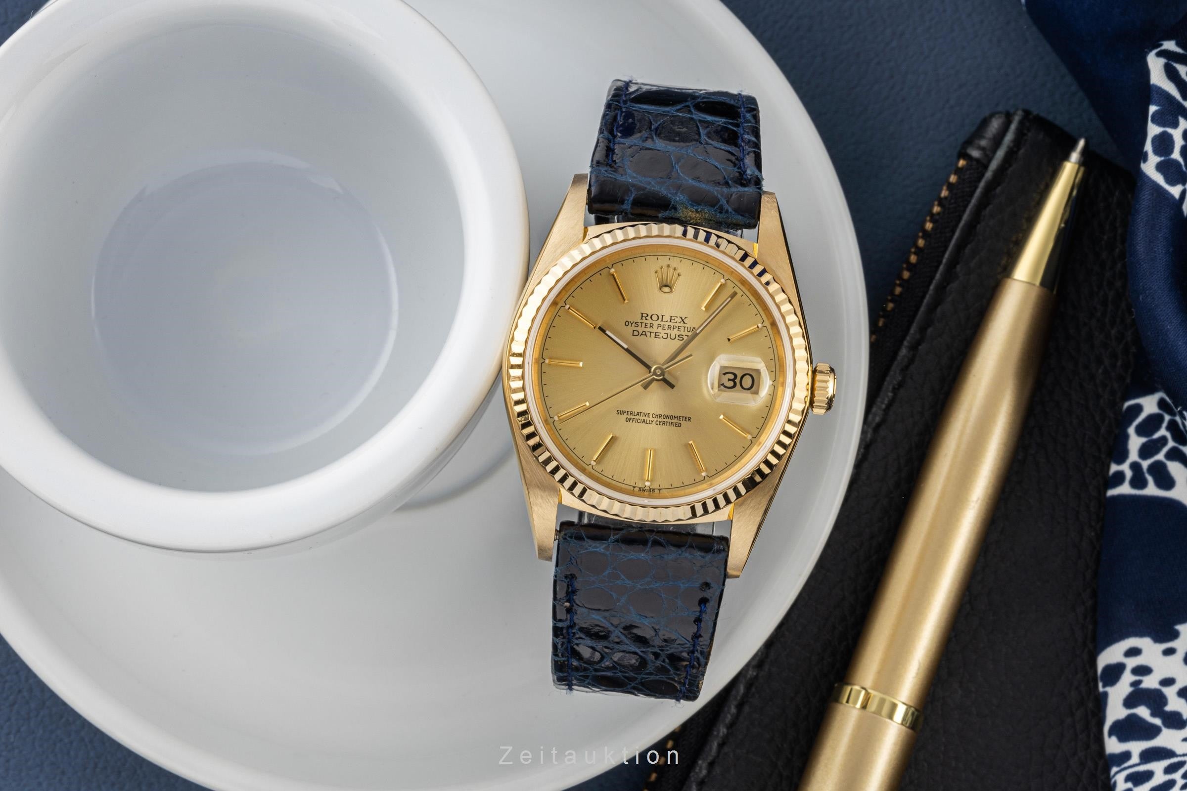 Rolex Datejust oro 18 ct automatismo orologio da uomo 16018  [2400044]
