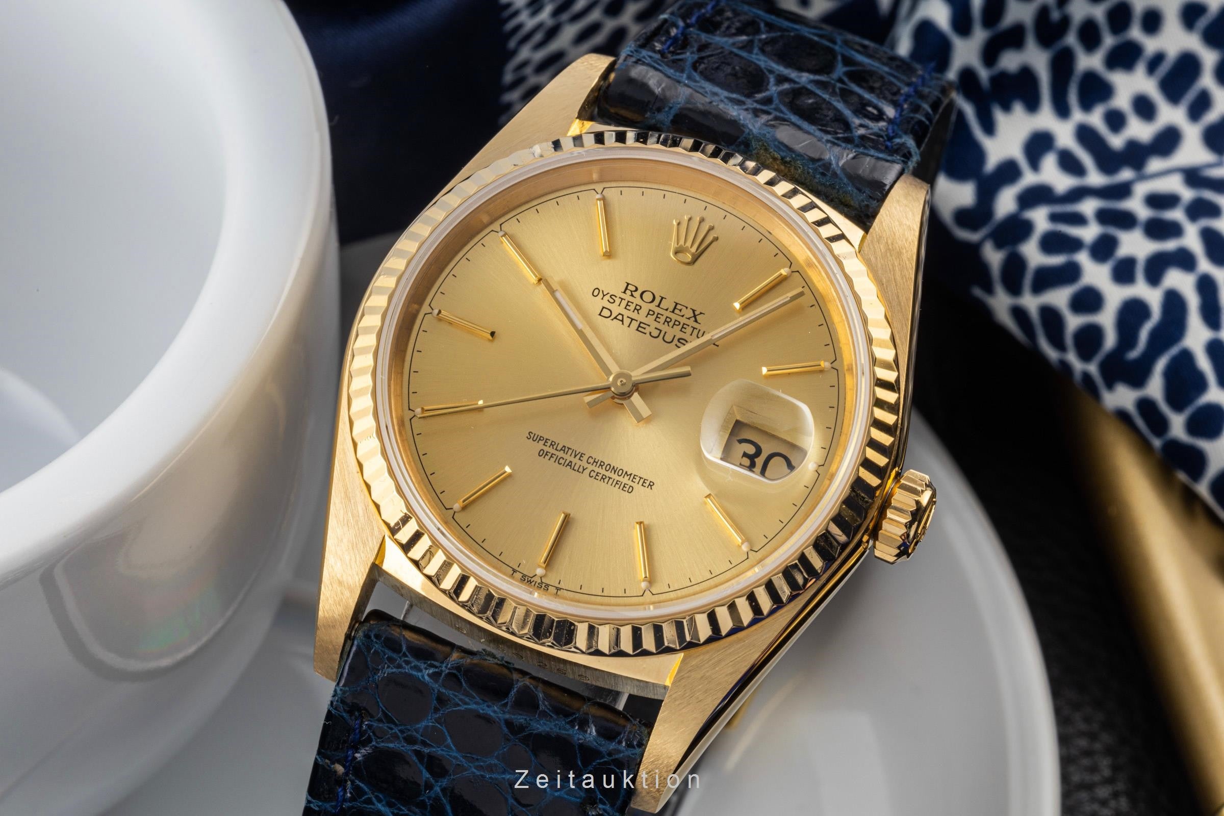 Rolex Datejust oro 18 ct automatismo orologio da uomo 16018  [2400044]