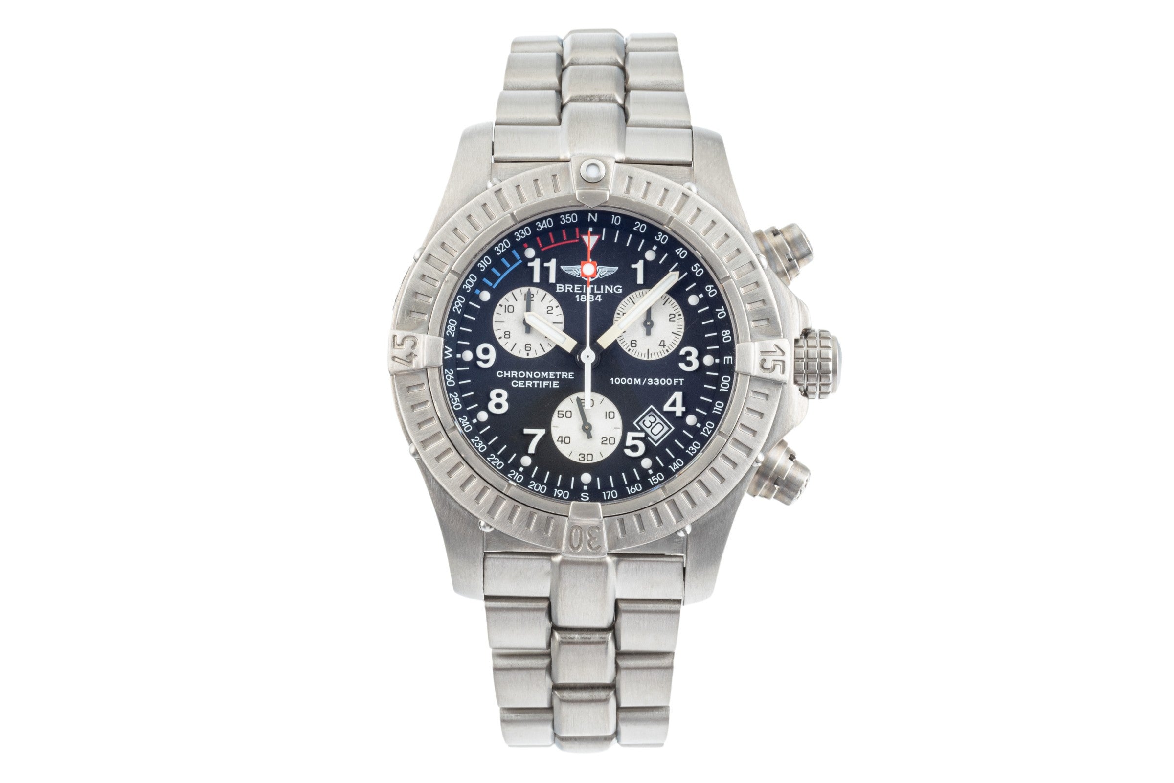 Breitling Avenger M1 Chronograph Black Dial Titan Quarz Herrenuhr Ref. E73360  [2400110]