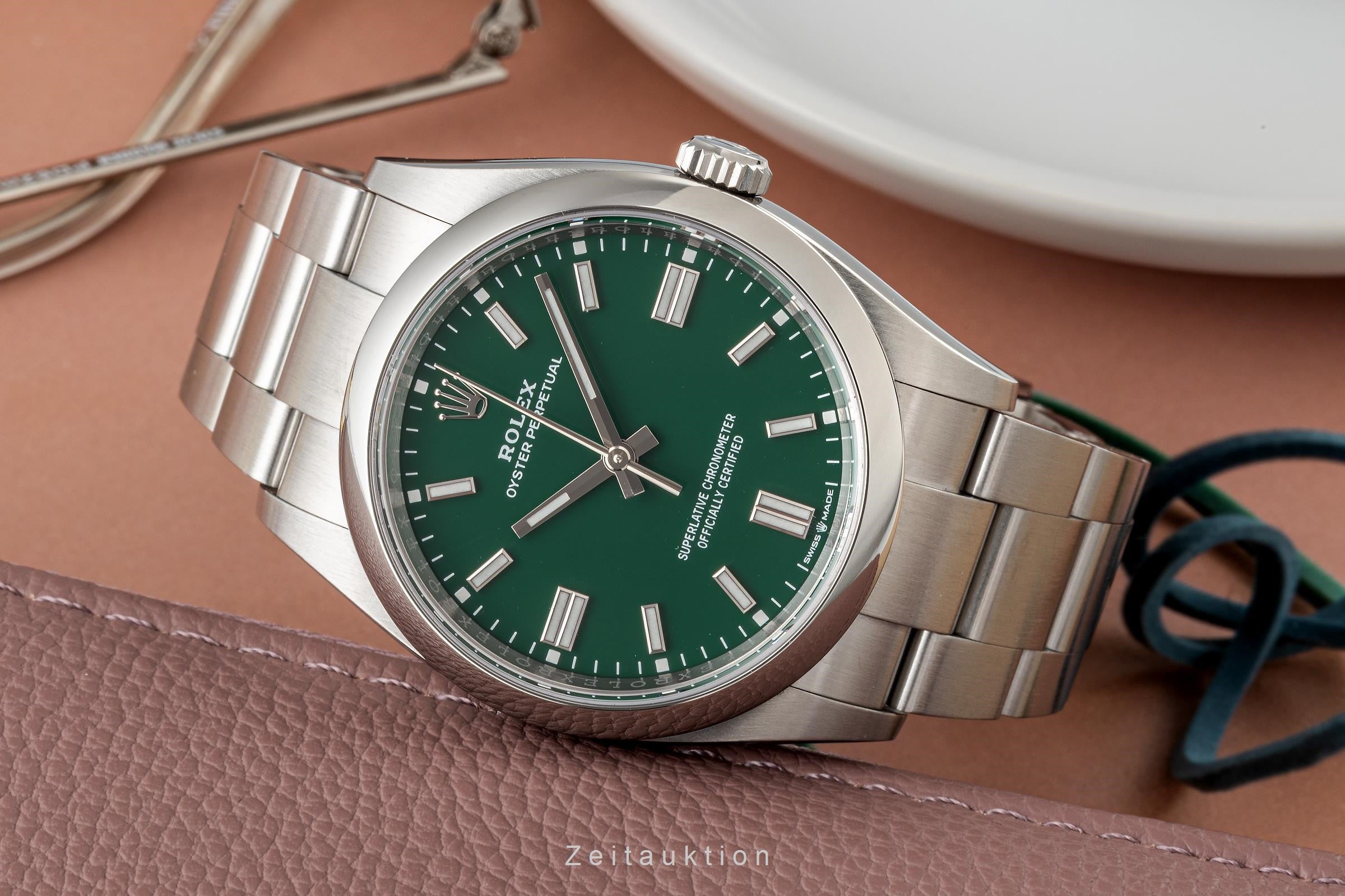 Rolex Oyster Perpetual 36 Green Dial Stahl Automatik Herrenuhr Ref. 126000 [2400123]