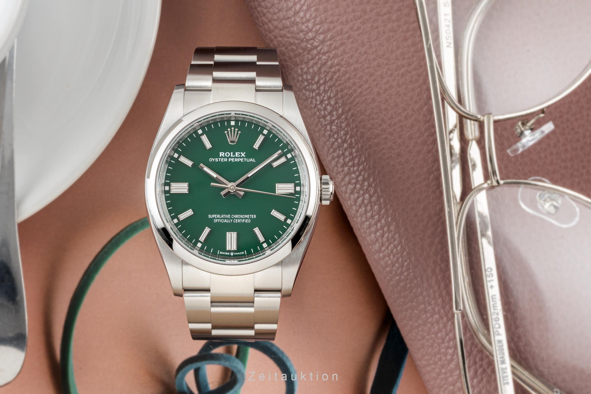Rolex Oyster Perpetual 36 Green Dial Stahl Automatik Herrenuhr Ref. 126000 [2400123]