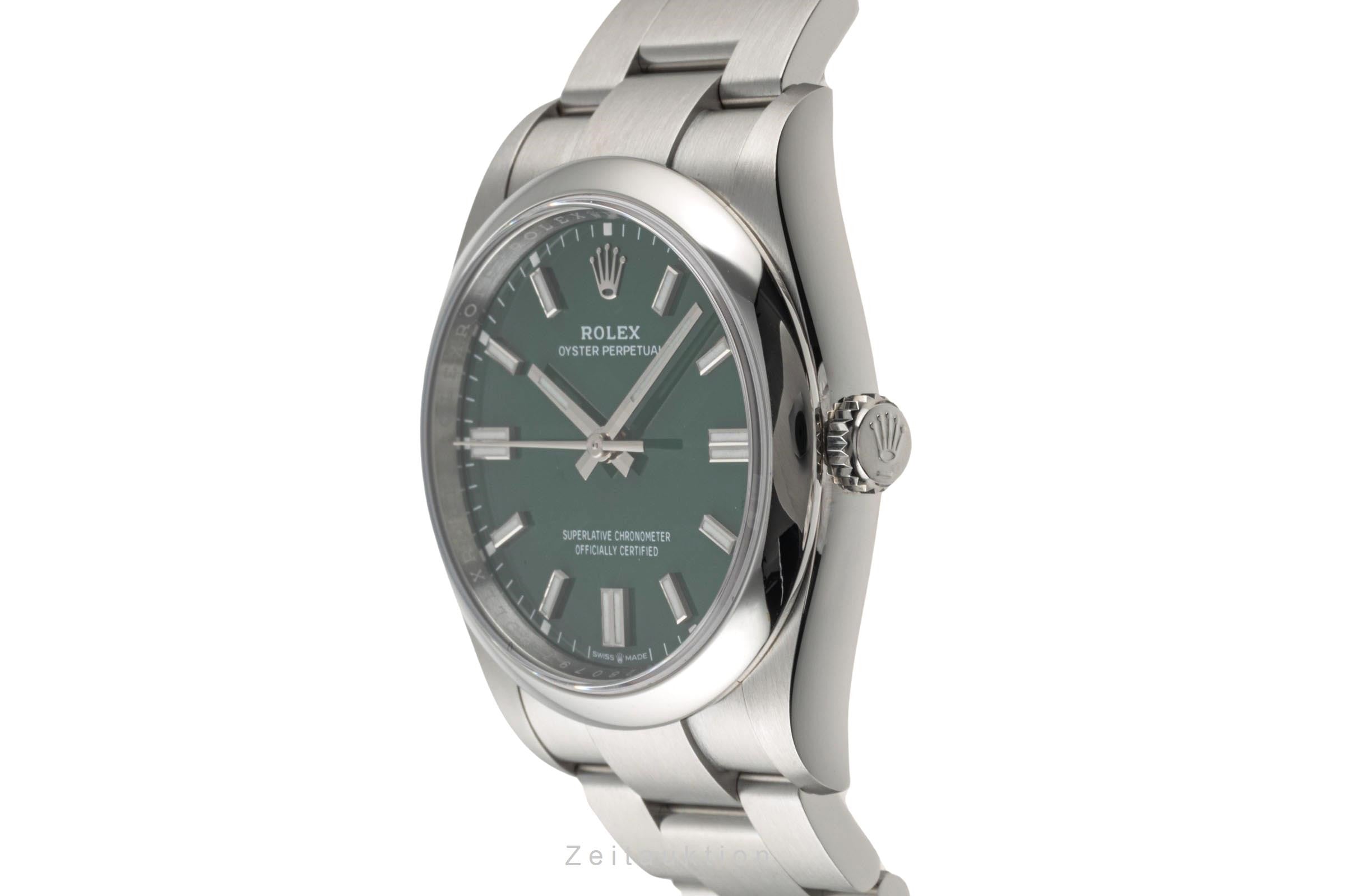 Rolex Oyster Perpetual 36 Green Dial Stahl Automatik Herrenuhr Ref. 126000 [2400123]
