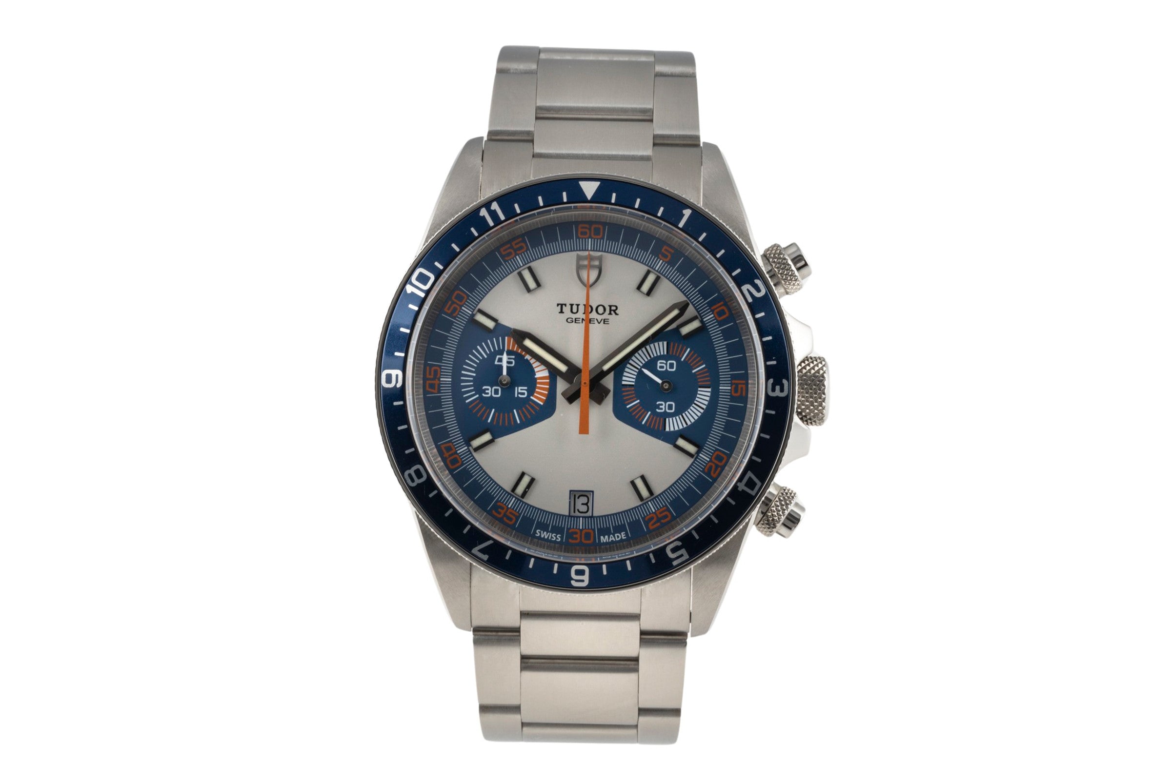 Tudor Heritage Chronograph Blue Automatik Stahl Ref 70330B B&P 2022 VP: 5550,- € [2400127]