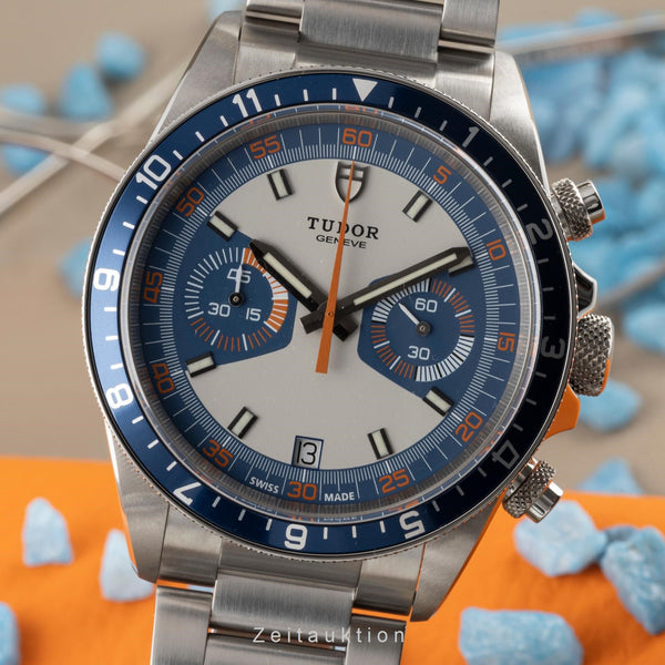 Tudor Heritage Chronograph Blue Automatik Stahl Ref 70330B B&P 2022 VP: 5550,- € [2400127]