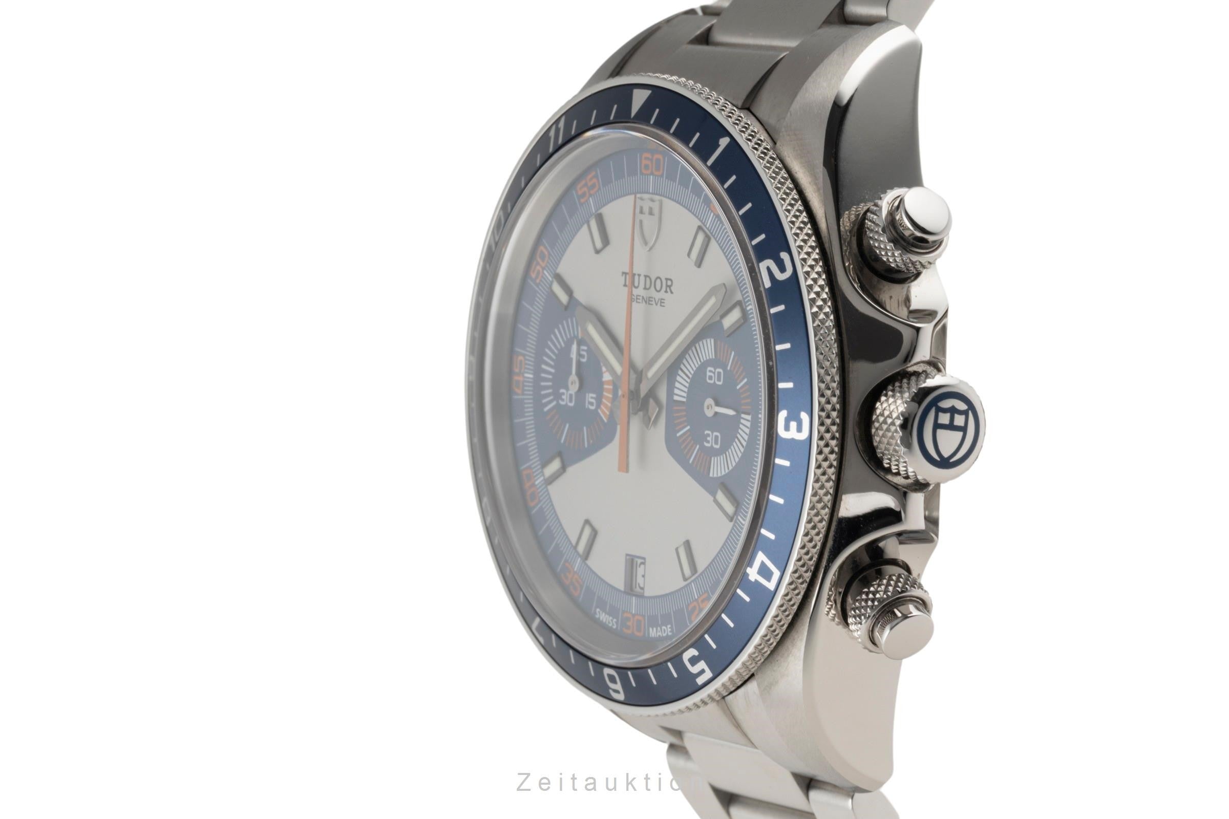 Tudor Heritage Chronograph Blue Automatik Stahl Ref 70330B B&P 2022 VP: 5550,- € [2400127]
